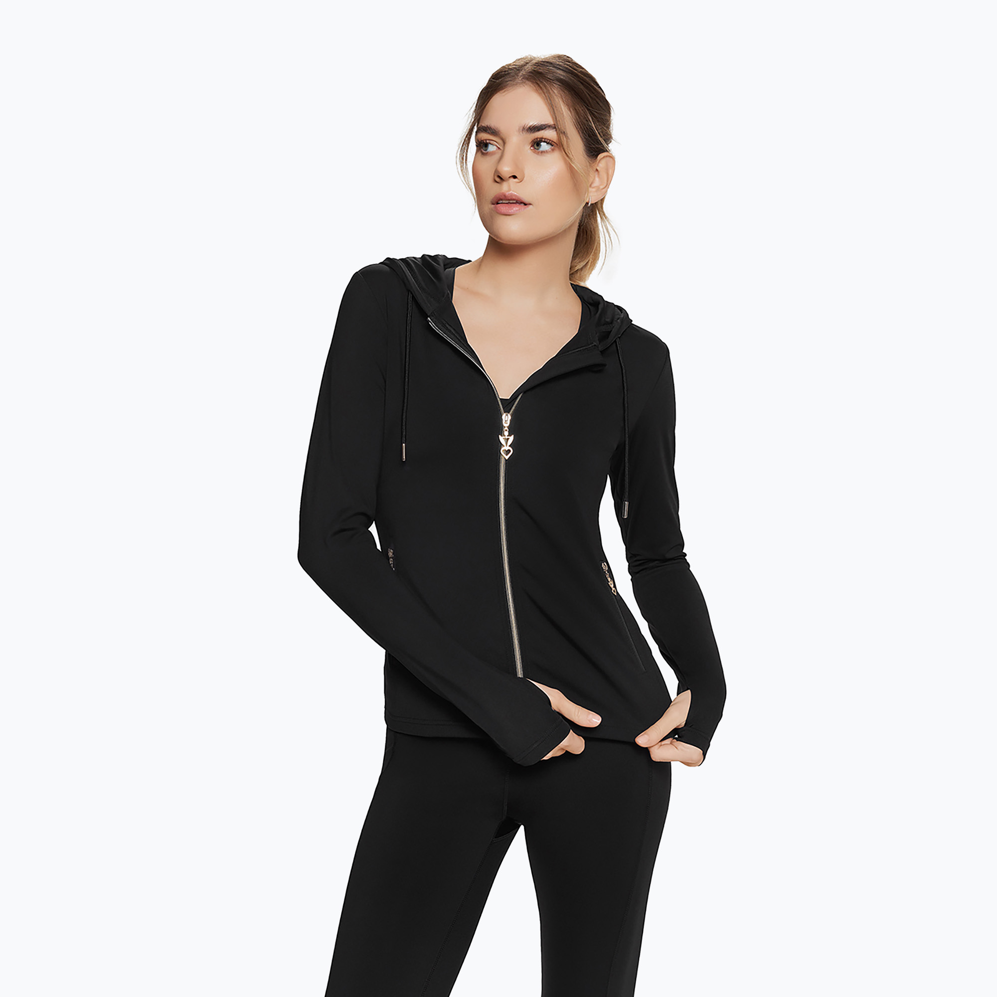 Tricou de antrenament pentru femei Cardio Bunny Windy negru (Windy CB-H24-015A)