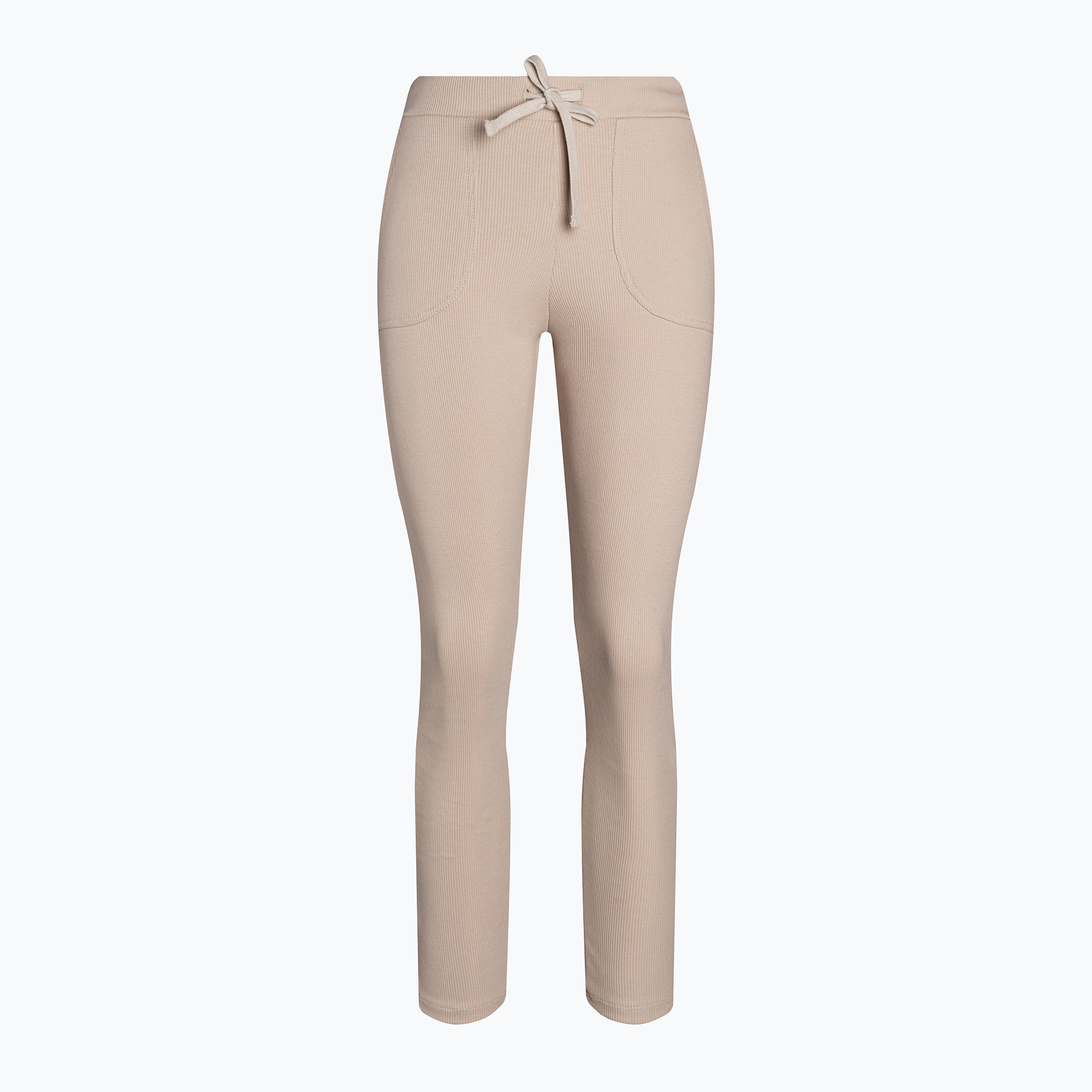 Pantaloni de trening Carpatree Rib bej pentru femei CPW-SWE-192-BEY (Rib CPW-SWE-192-BEY)