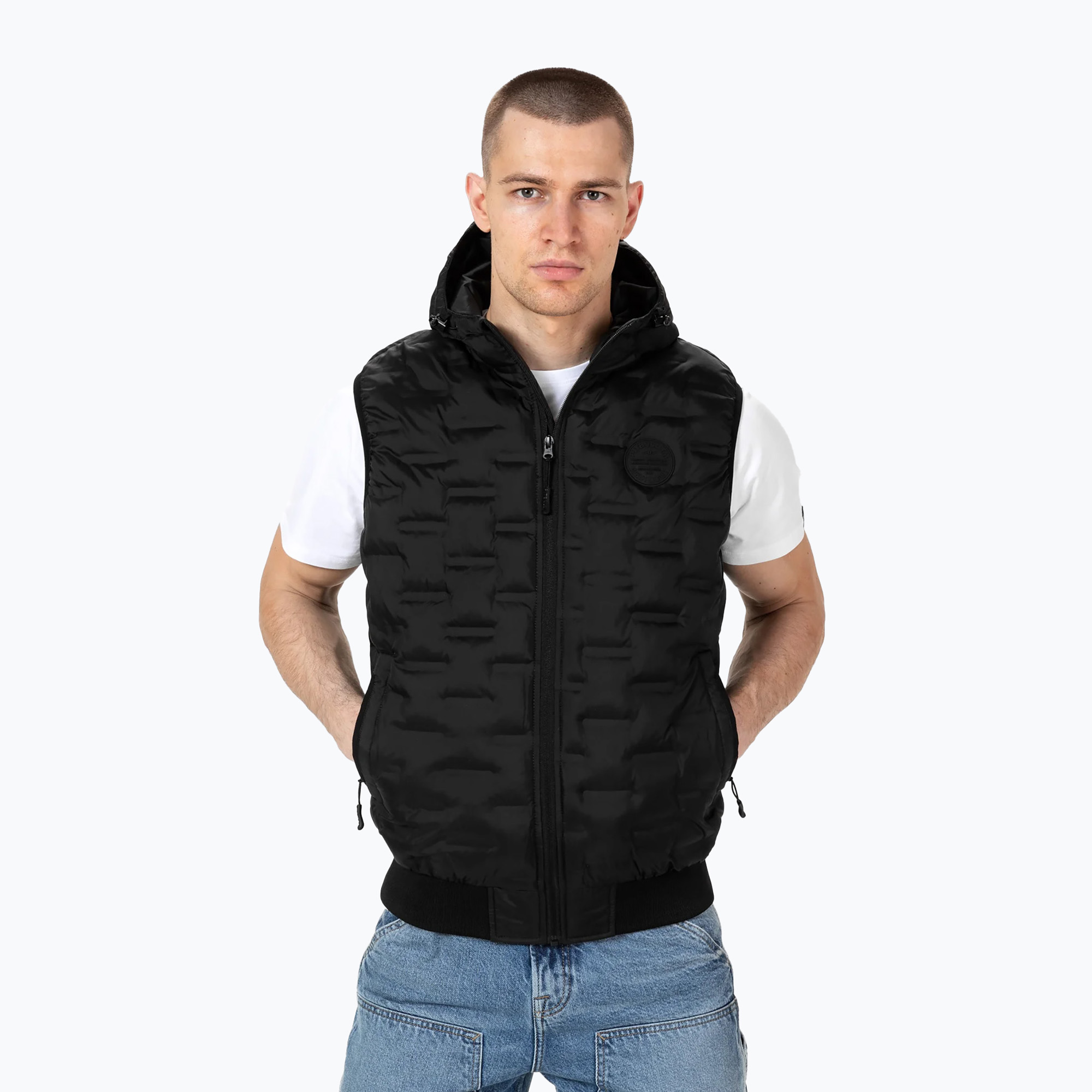 Vestă pentru bărbați Pitbull West Coast Eclipse Hooded Padded black (Eclipse Hooded Padded 524012900002)