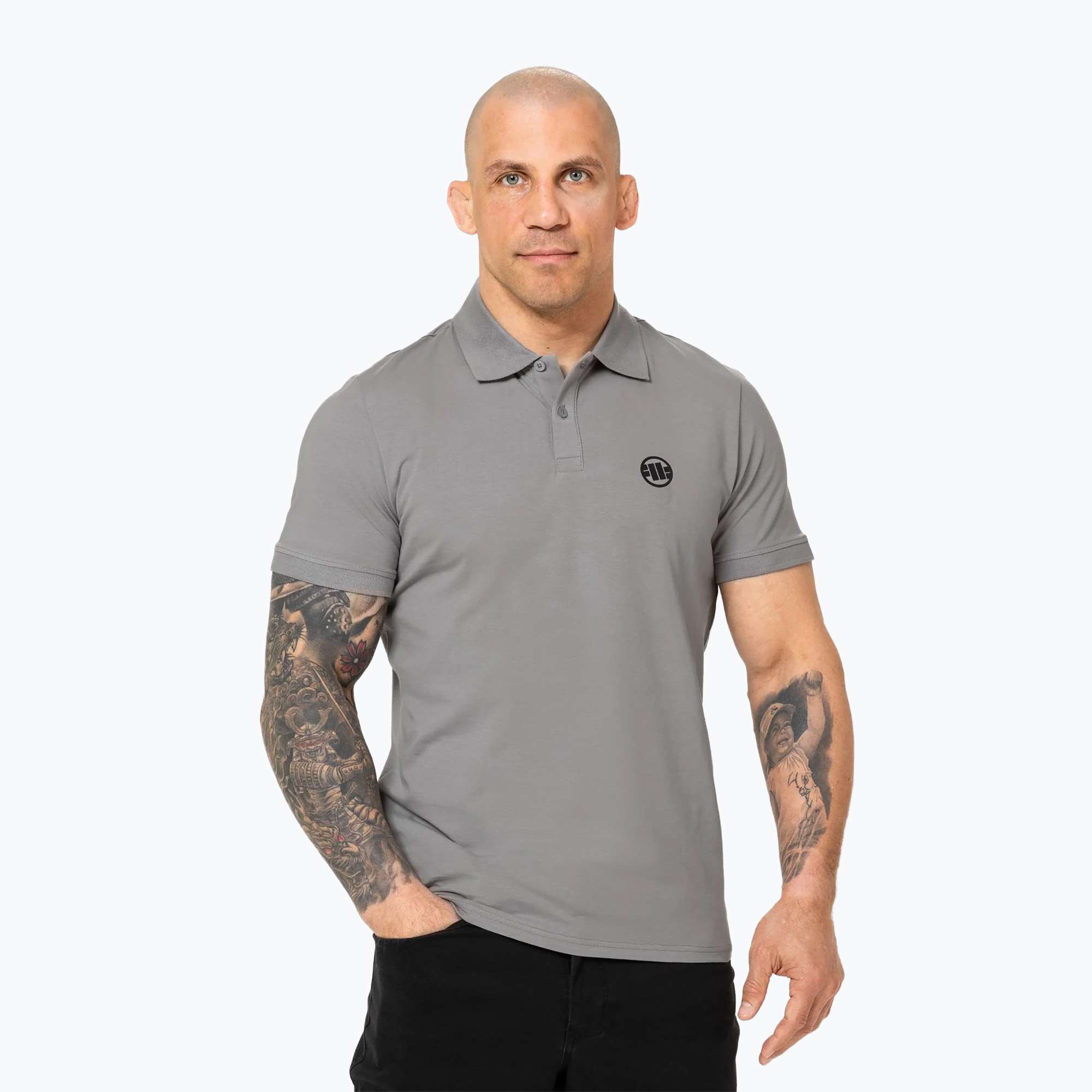 Tricou polo pentru bărbați Pitbull Polo Jersey Small Logo grey (Small Logo 243001160004)