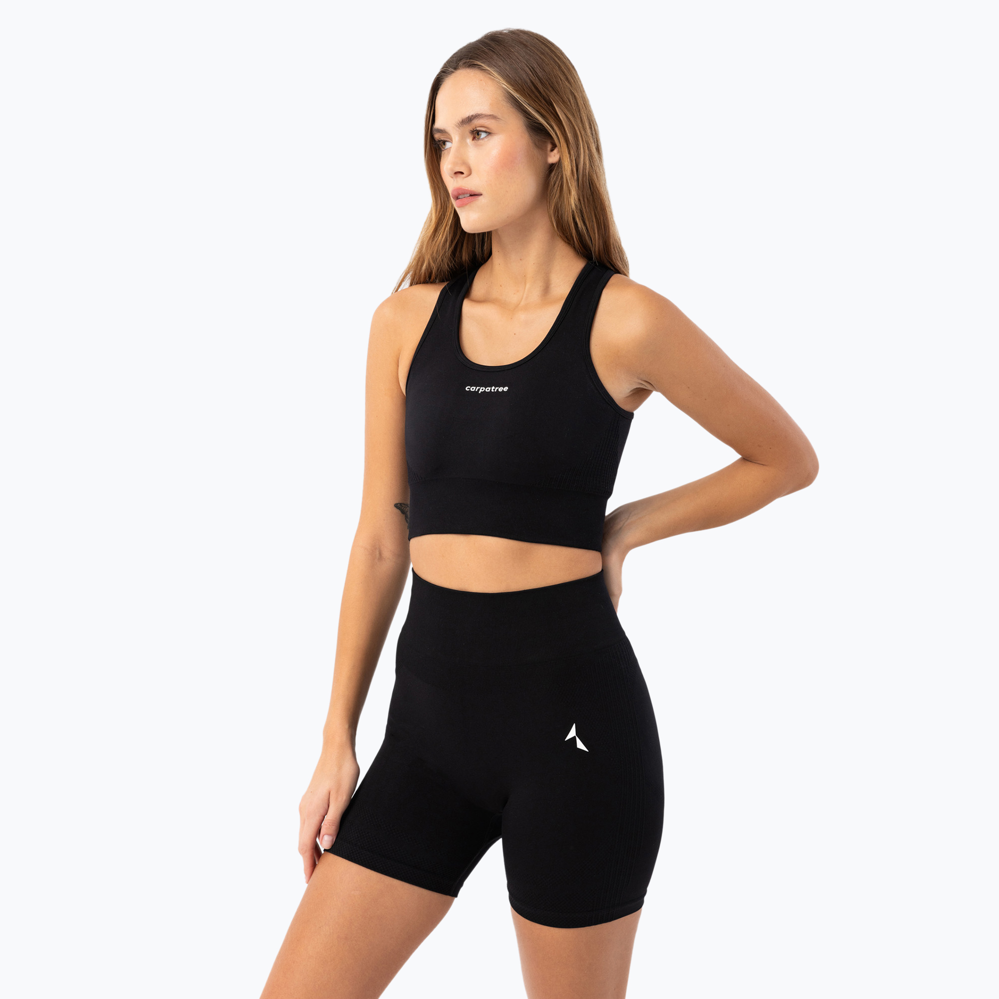 Top de antrenament pentru femei Carpatree Blaze Seamless Sleeveless sepia black (Blaze Seamless Sleeveless CP-TP-BSS-SBLK)