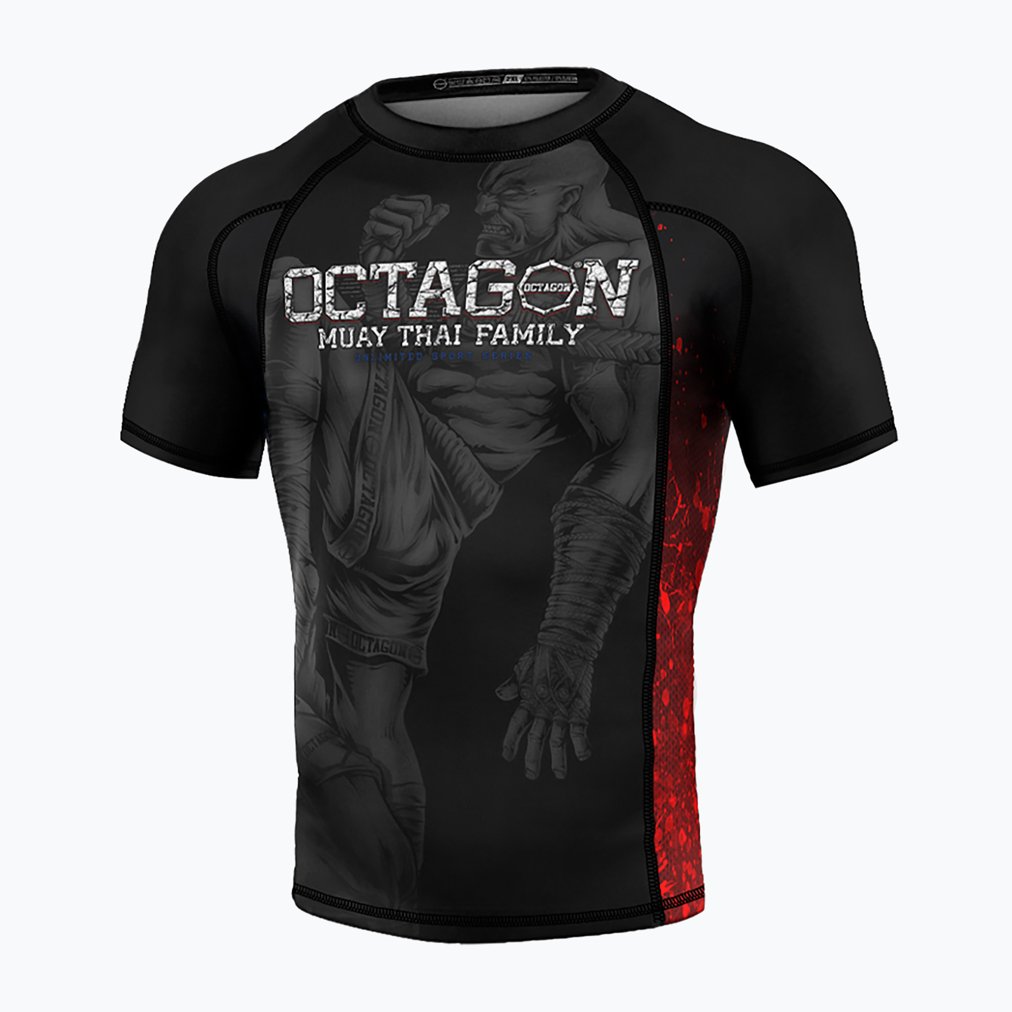 Bărbați Octagon Premium Muay Thai Family negru/multicolor Rashguard