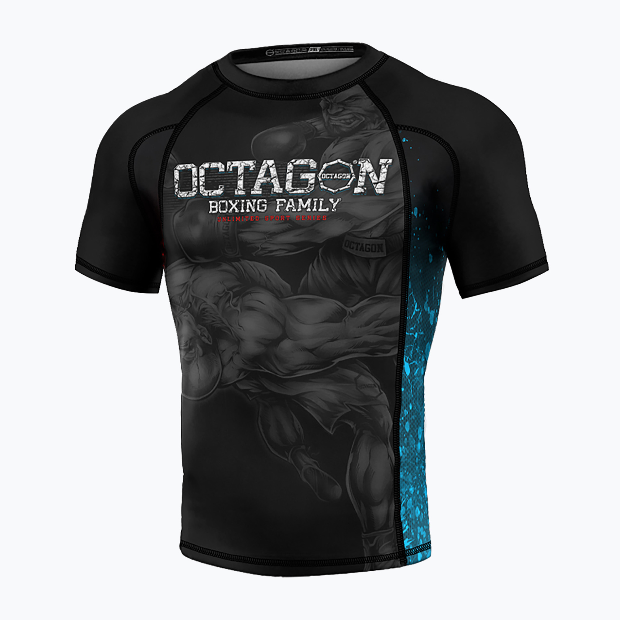 Octagon Premium Boxing Family negru/multicolor Rashguard pentru bărbați