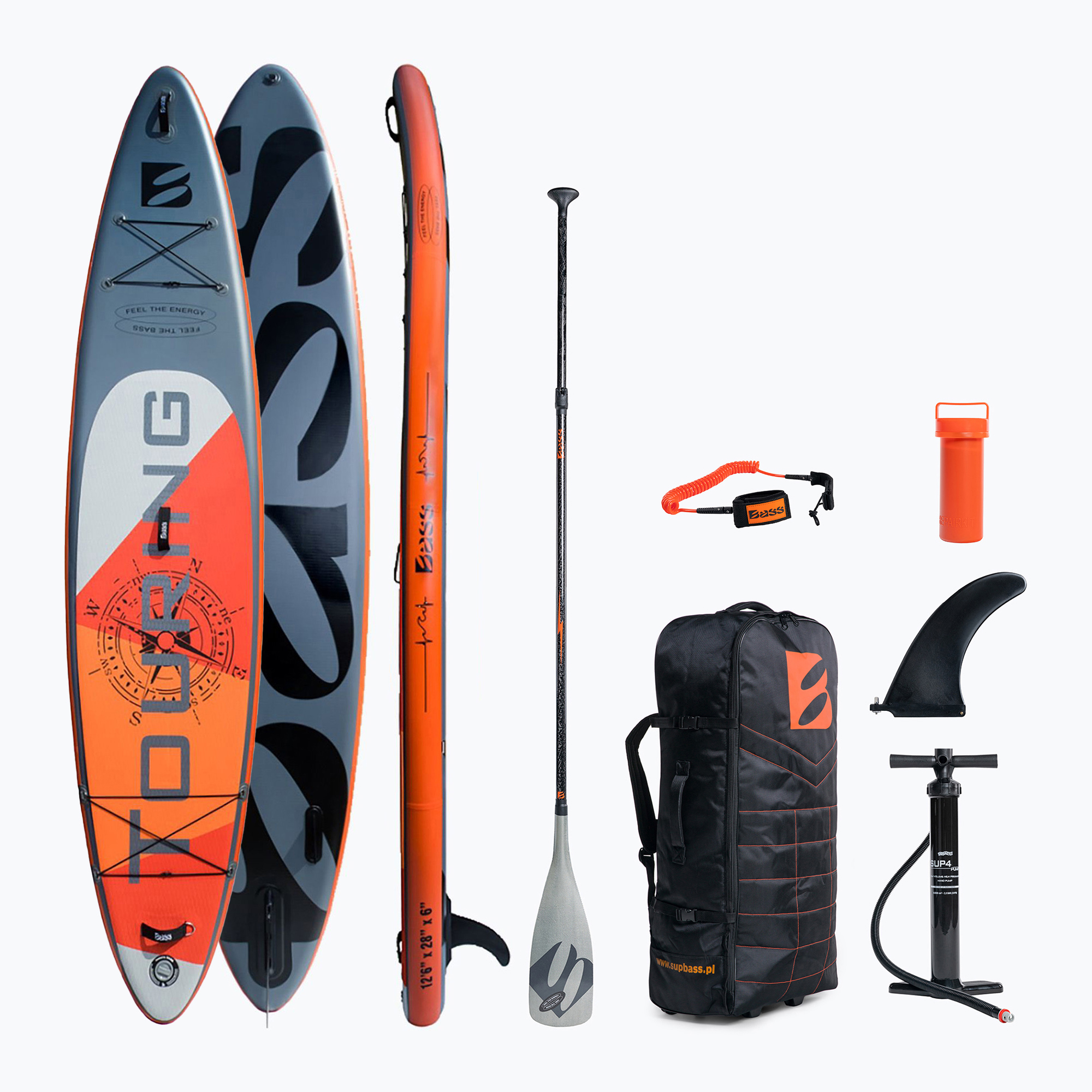 Bass Touring Pro 12'' SUP bord gri (BS_TOURINGPRO12)