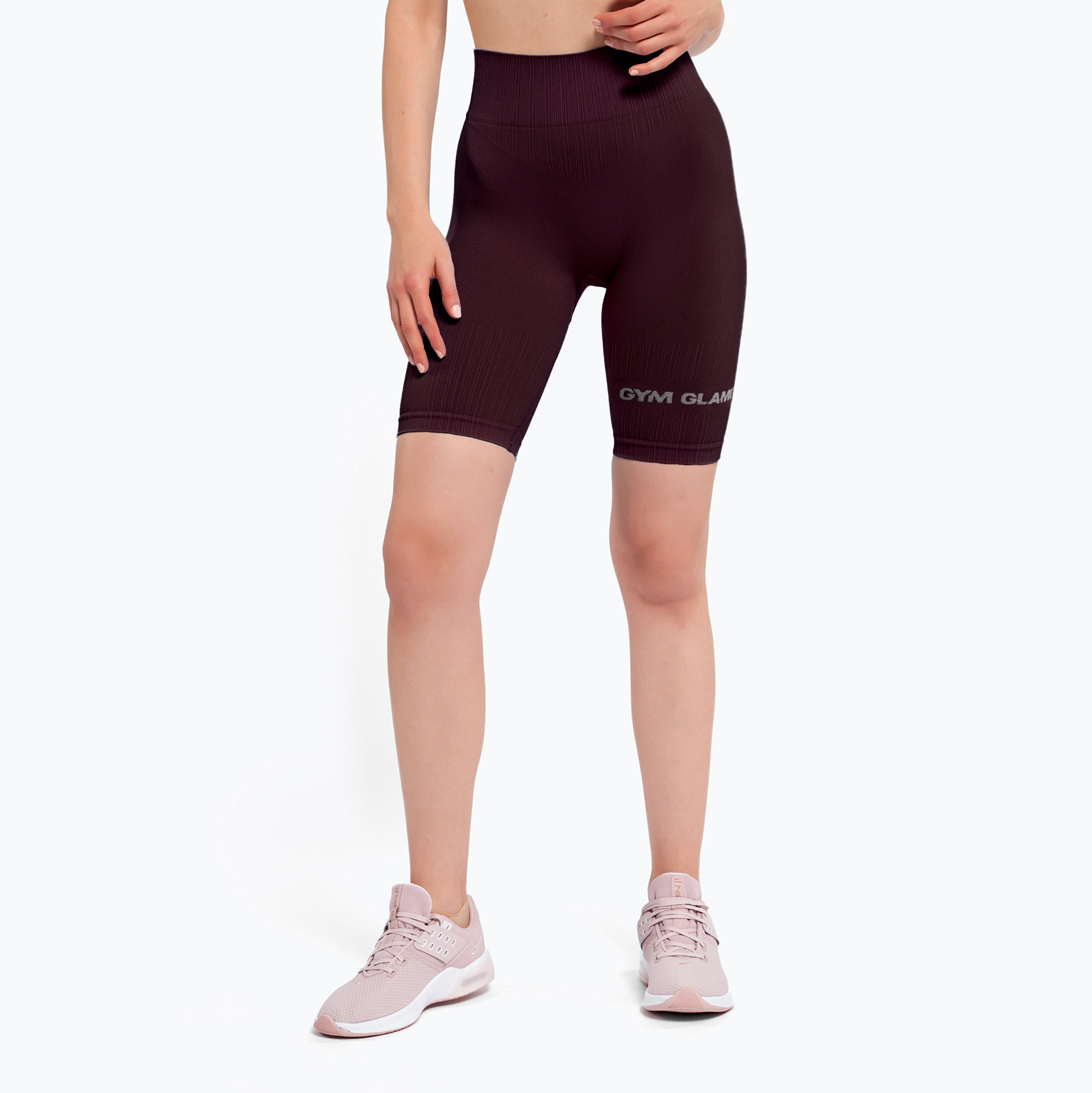 Colanți scurți de antrenament pentru femei Gym Glamour Push Up Grape 318 (Push Up 318)