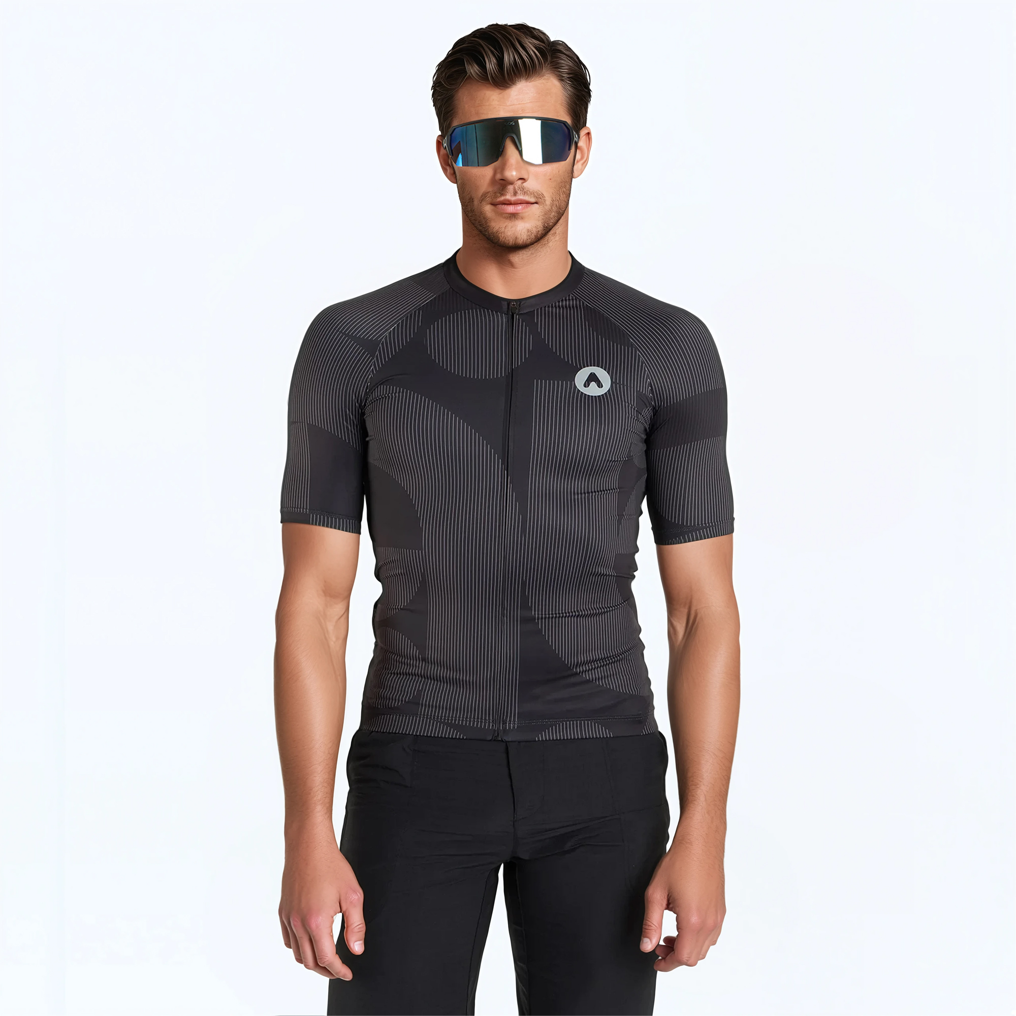 Tricou de ciclism pentru bărbați ATTABO Vites negru (Vites ATB-B5AP002-BLK)