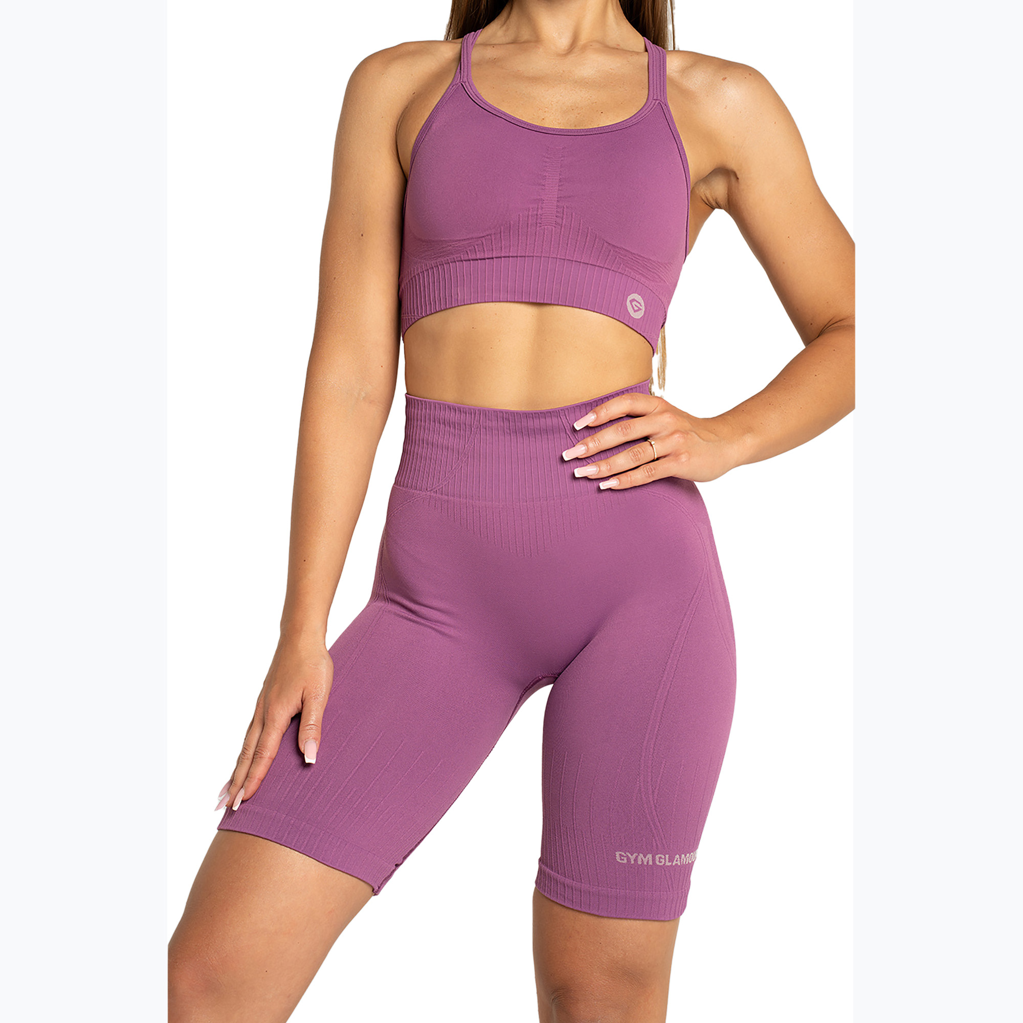 Pantaloni scurți de antrenament pentru femei Gym Glamour Push Up 2.0 merry berry (Push Up 2.0 612-2)