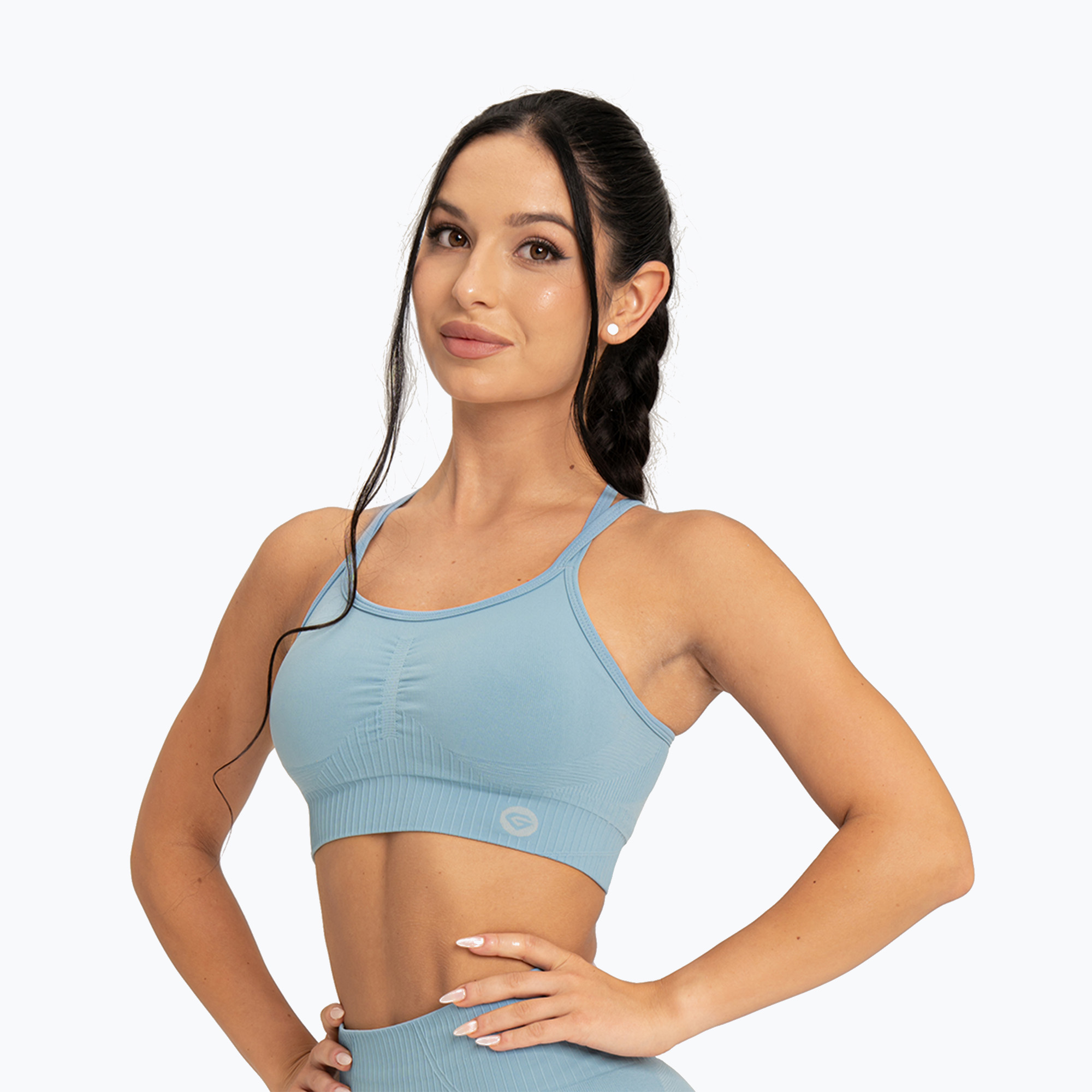 Sutien de antrenament Gym Glamour Push Up 2.0 blue lagoon (Push Up 2.0 622)