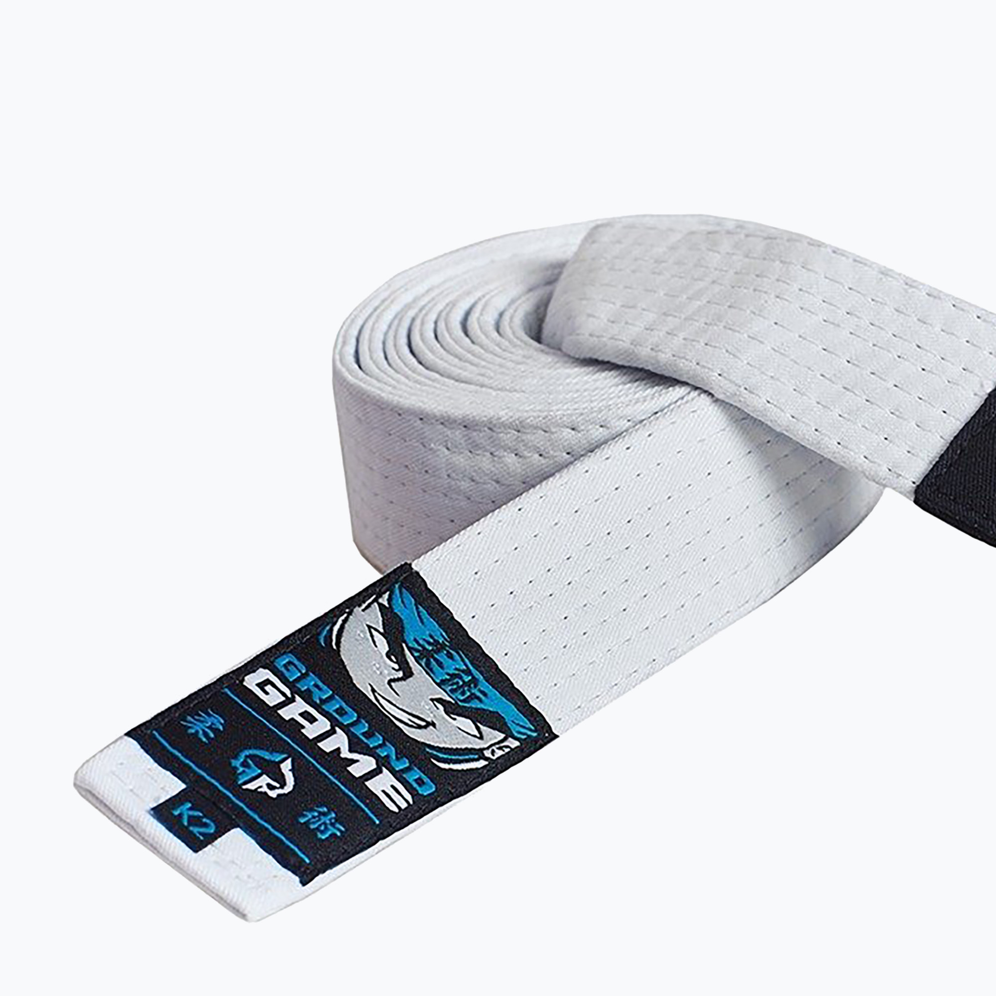 Centura braziliană de jiu-jitsu pentru copii Ground Game alb (KIDBELTWHI03)