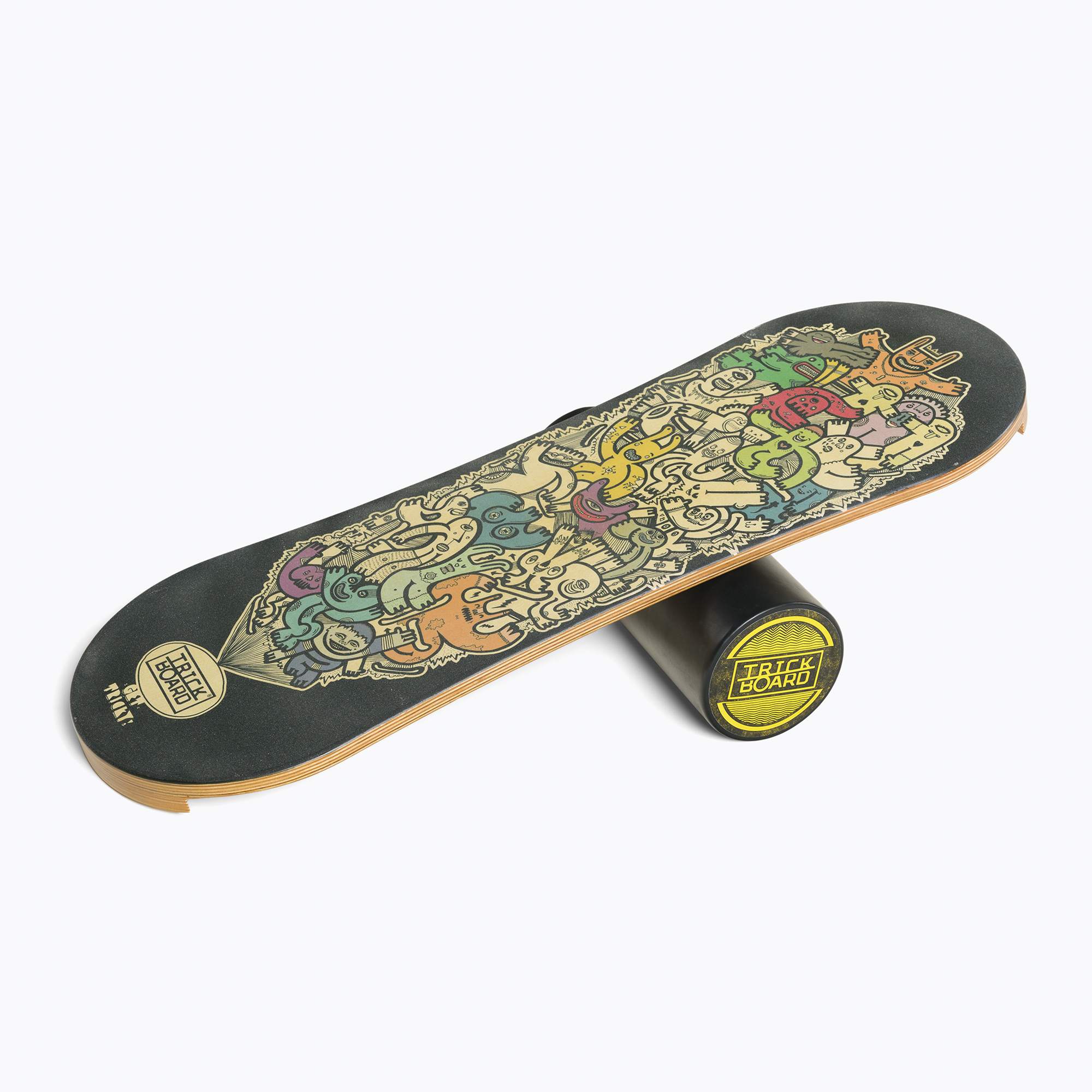 Placă de echilibru cu rolă Trickboard Classic Get Tricky colorată