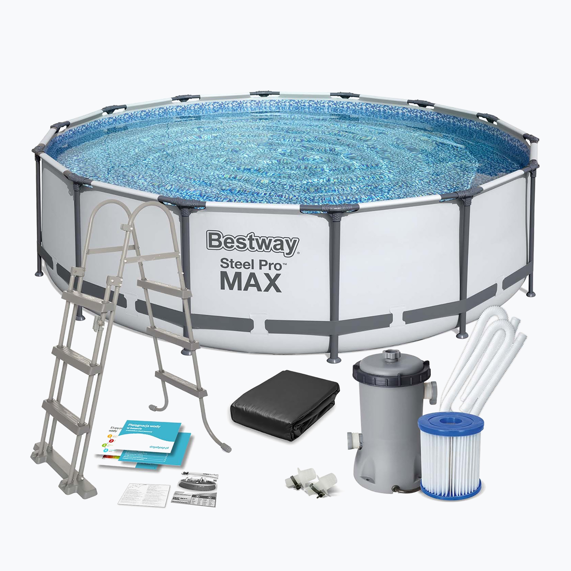 Piscină de exterior Bestway Steel Pro Max Pool Set 427 x 107 cm gri (Steel Pro Max Pool Set 56950)