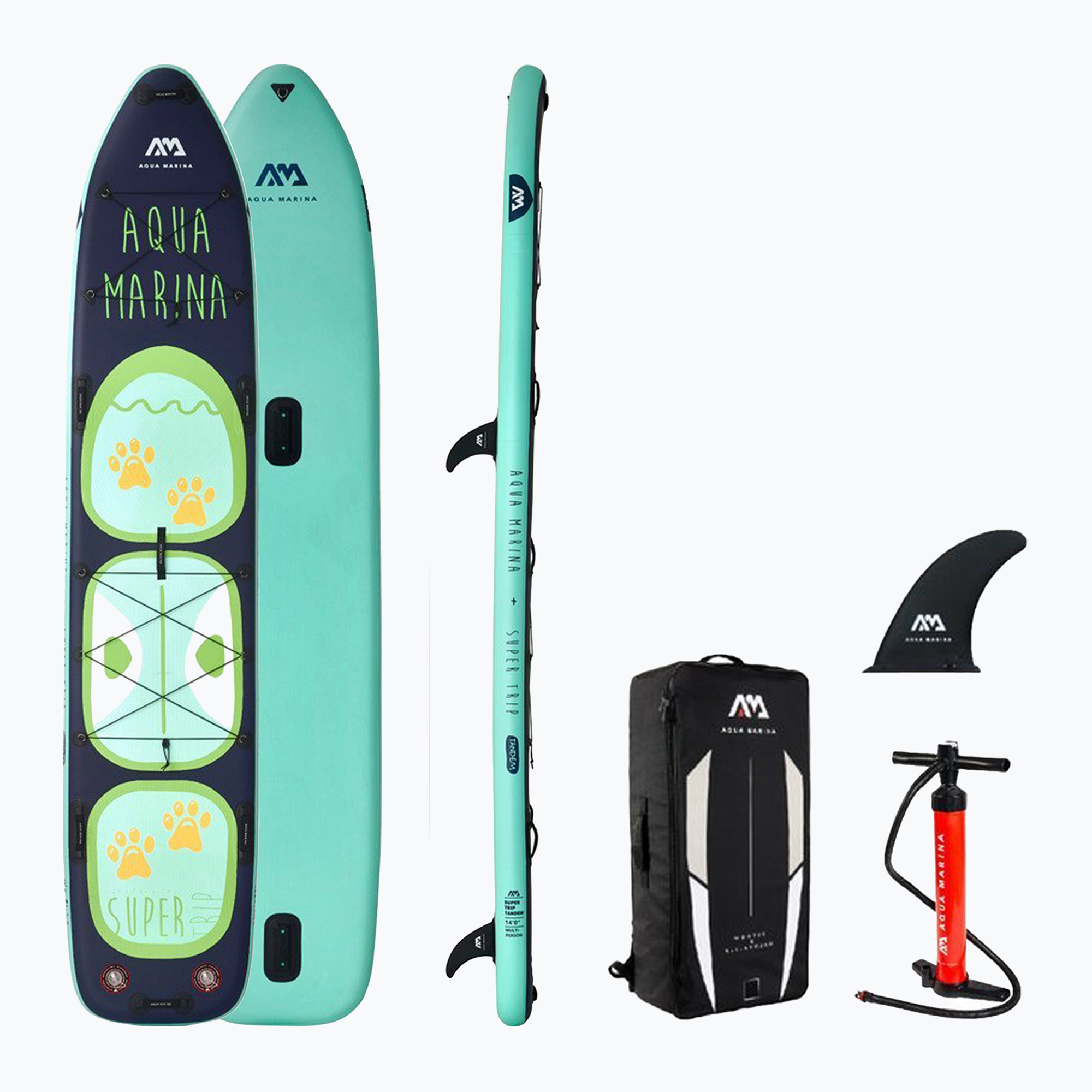Placă SUP Aqua Marina Super Trip Tandem - Family iSUP, 4.27m/15cm verde BT-20ST02