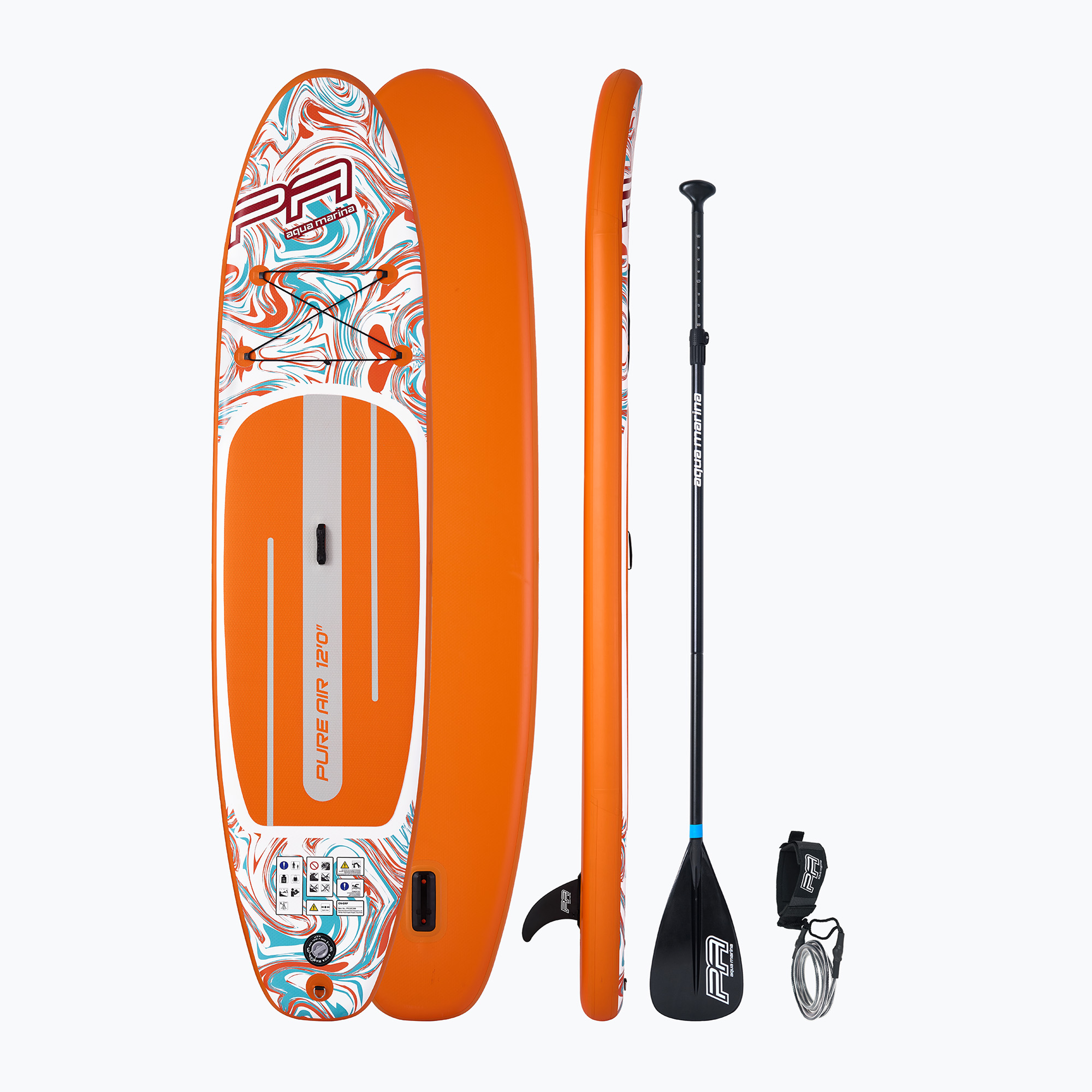 Placă SUP Aqua Marina Pure Air All-Round iSUP Coast 12'0" orange (Pure Air All-Round iSUP Coast 12'0" PA-25C366X)