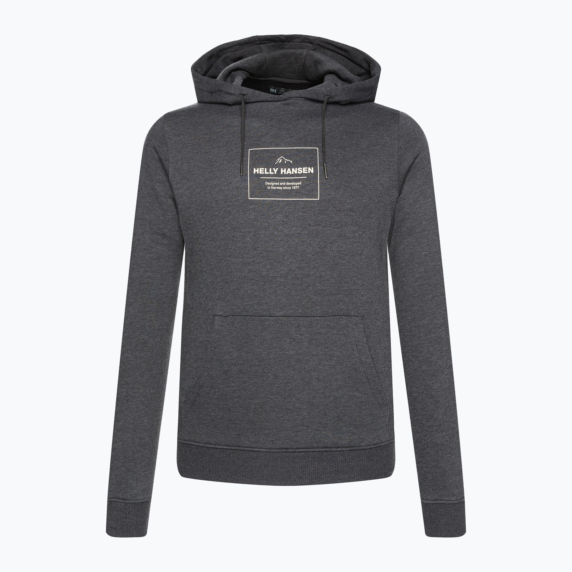 Hanorac de trekking pentru bărbați Helly Hansen F2F Hoodie din bumbac organic Helly Hansen F2F Hoodie ebony melange