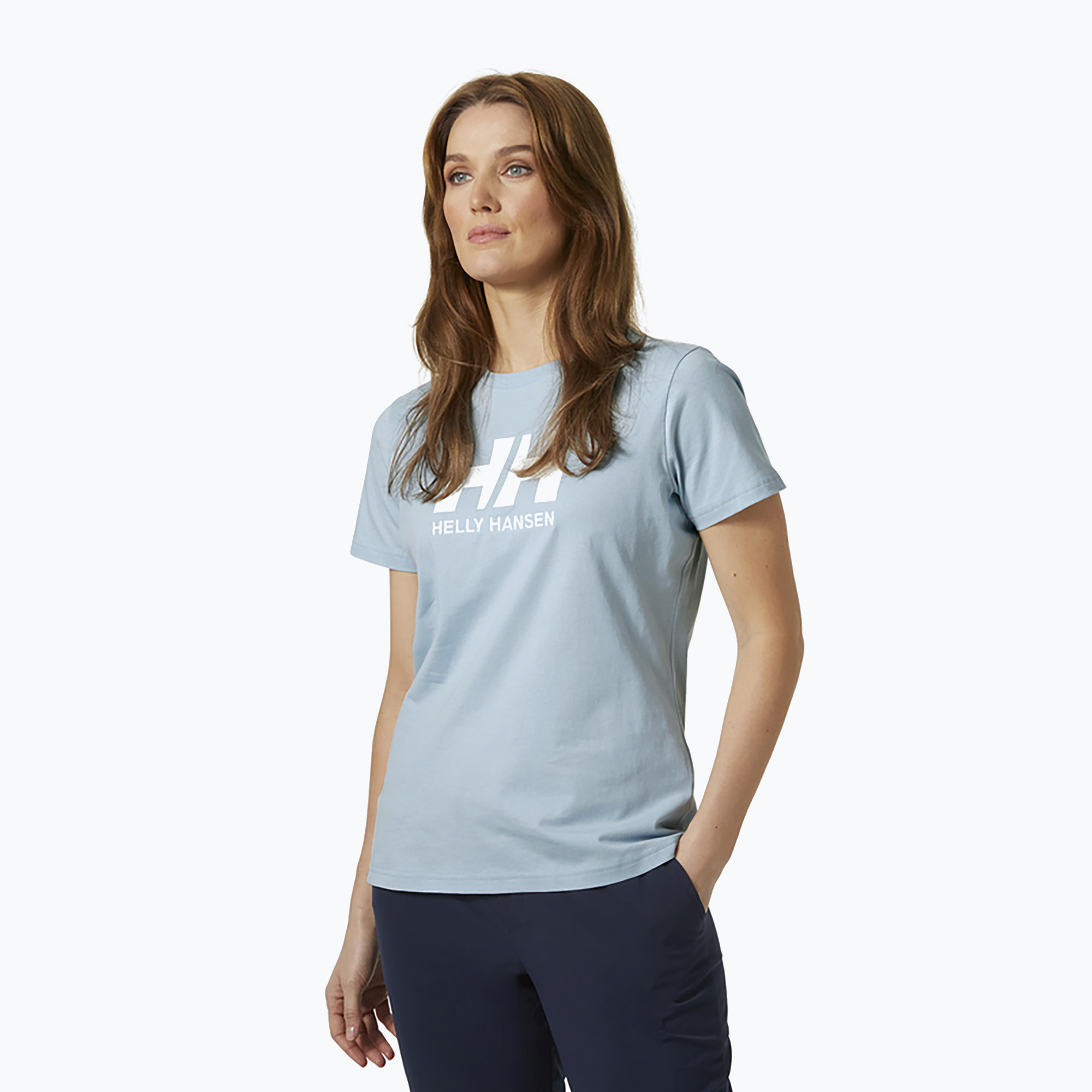 Tricou de trekking pentru femei Helly Hansen HH Logo albastru 34112_582