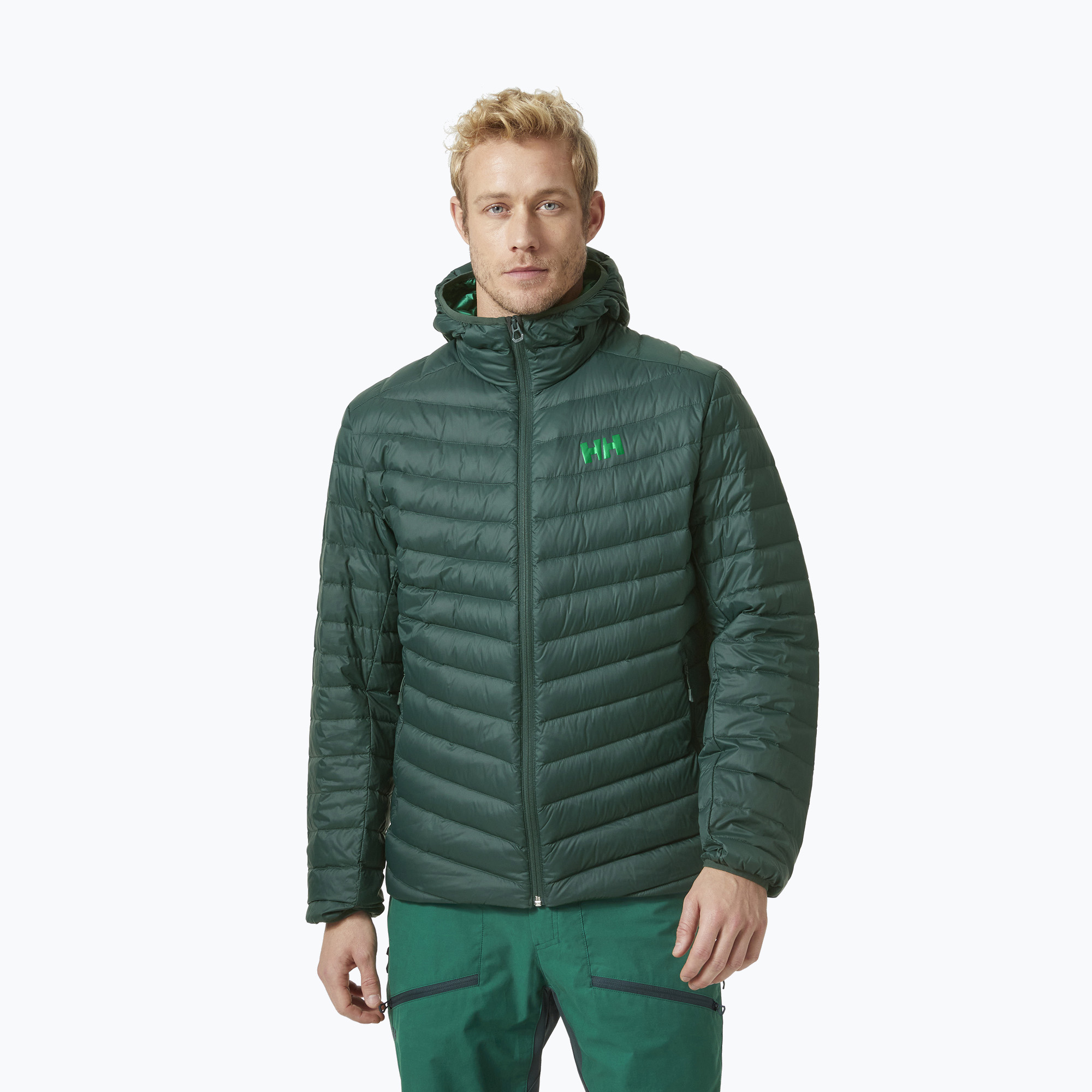 Jachetă de puf pentru bărbați Helly Hansen Verglas Hooded Down Insulator 495 verde 63005 (Verglas Hooded Down Insulator 63005_495)