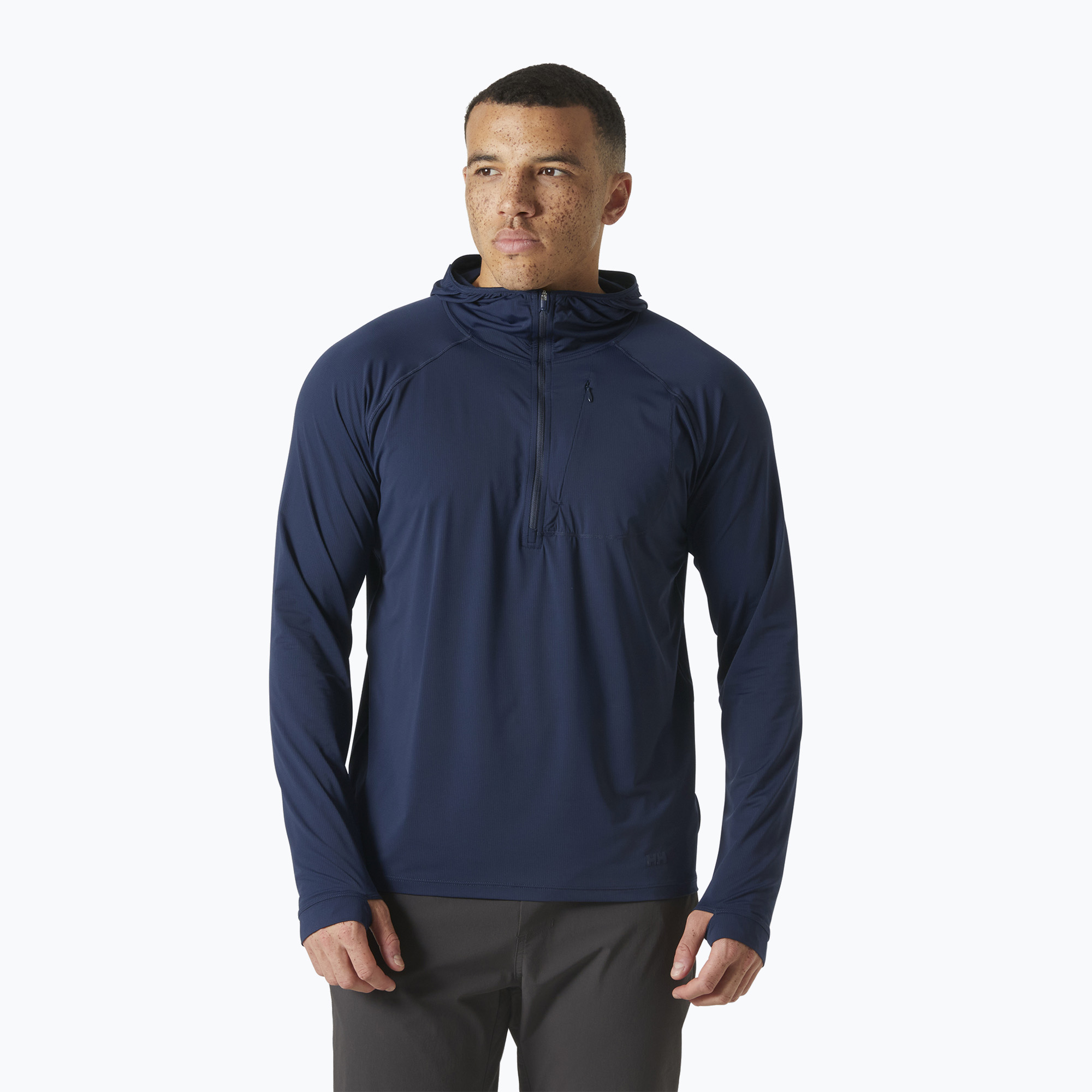 Hanorac de trekking pentru bărbaț Helly Hansen Shine Solen 1/2 Zip Hoodie navy (Shine Solen 1/2 Zip Hoodie 49571_597)