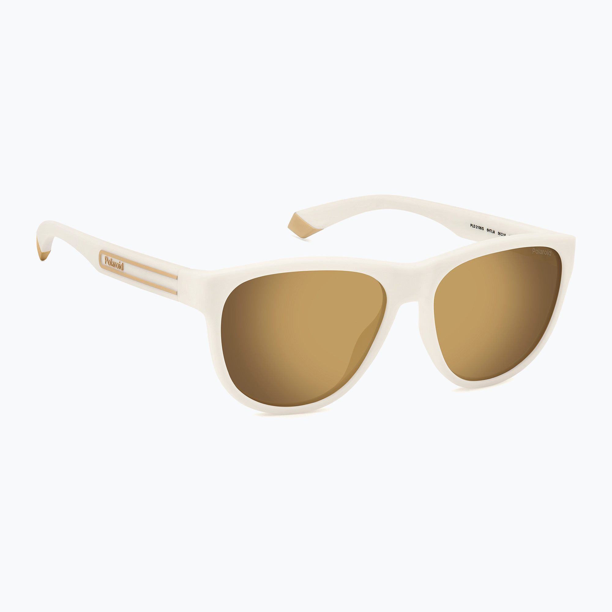 Ochelari de soare Polaroid PLD 2156/S matte white/grey gold multilayer polarized (PLD 2156/S 2067346HT56LM)