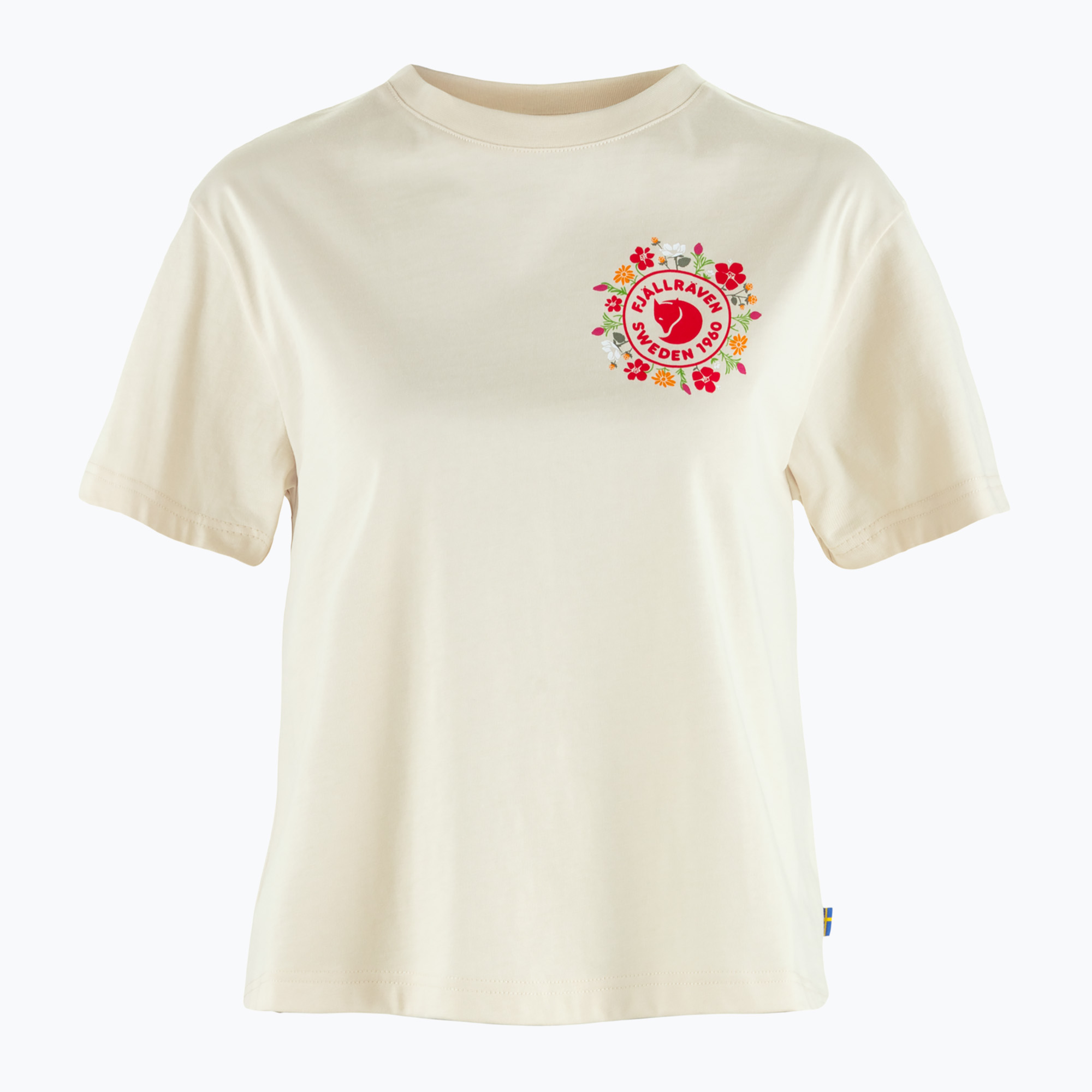 Tricou pentru femei Fjällräven Fjällblomster Logo chalk white
