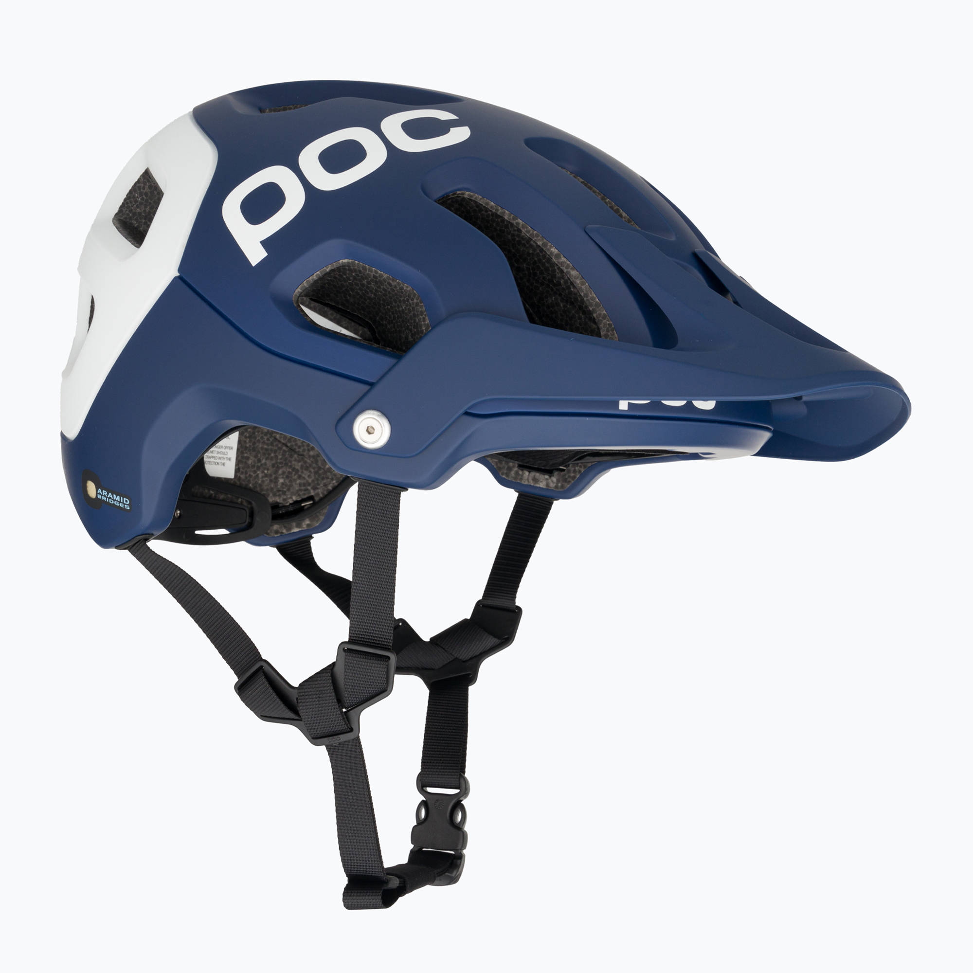 Cască de bicicletă MTB POC Tectal Race MIPS albastru plumb/alb de hidrogen mat (Tectal Race MIPS 10580)