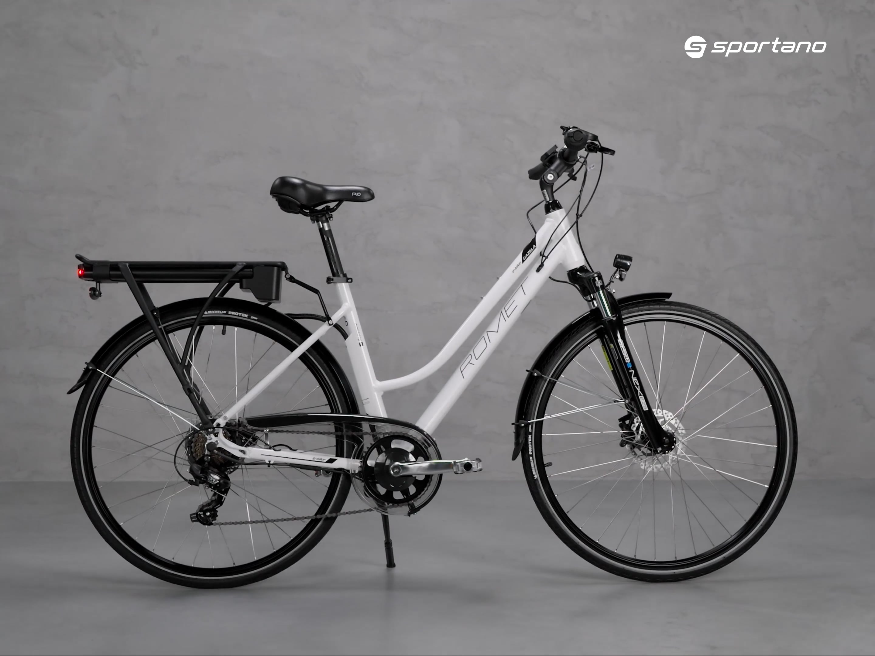Bicicleta electrică pentru femei Romet Gazela RM 1 alb și negru R22B-ELE-28-20-P-672