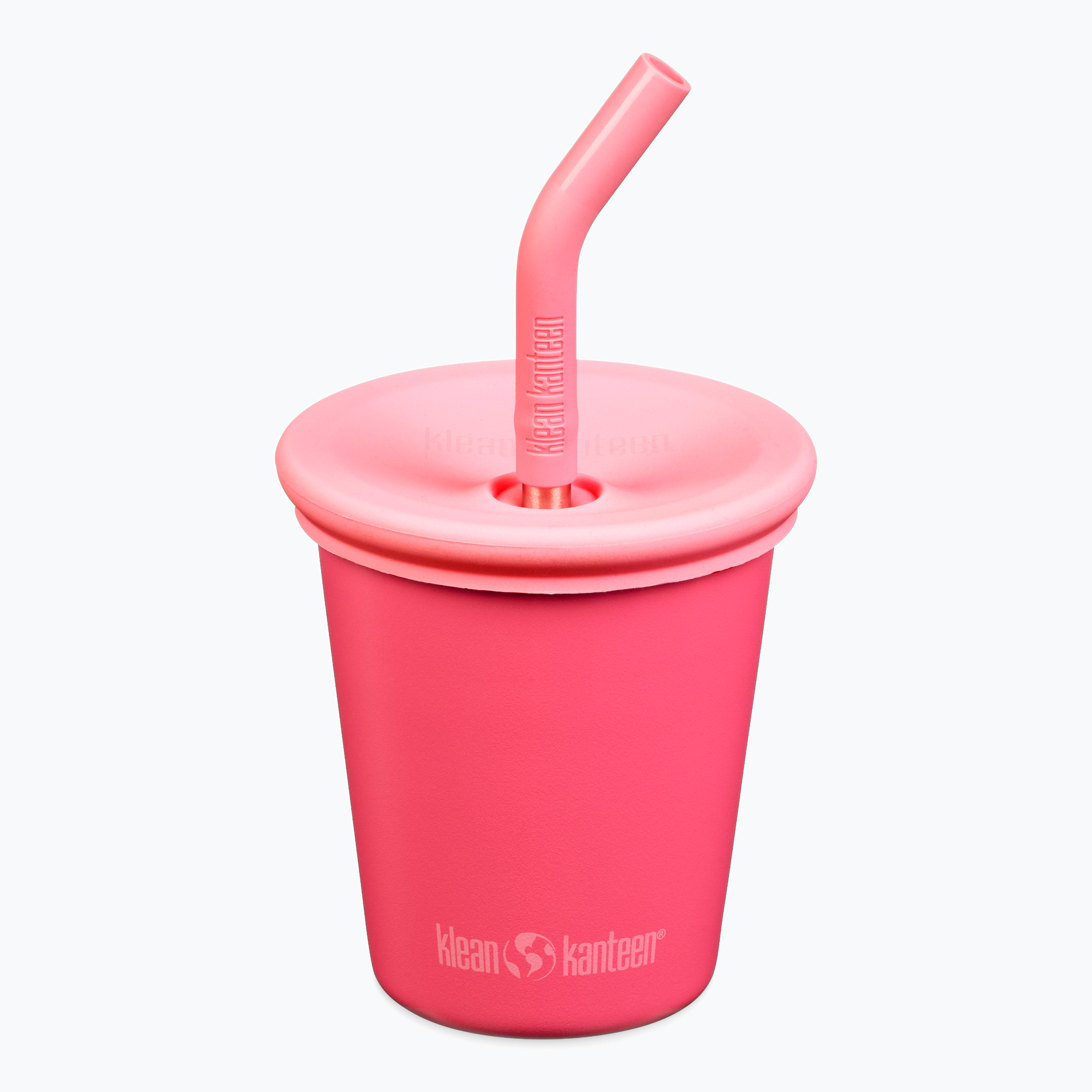 Cană Klean Kanteen Kid's Steel Straw Lid 296 ml rouge red