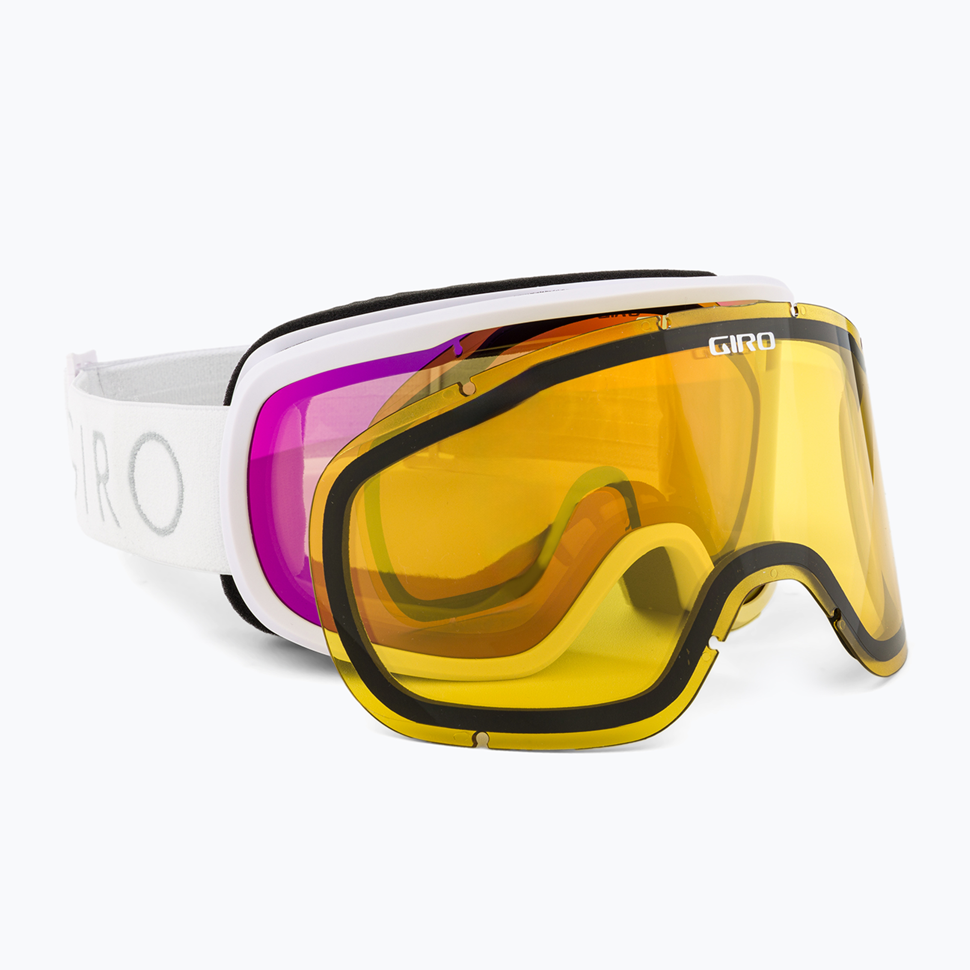 Ochelari de schi pentru femei Giro Moxie white core light/amber pink/yellow