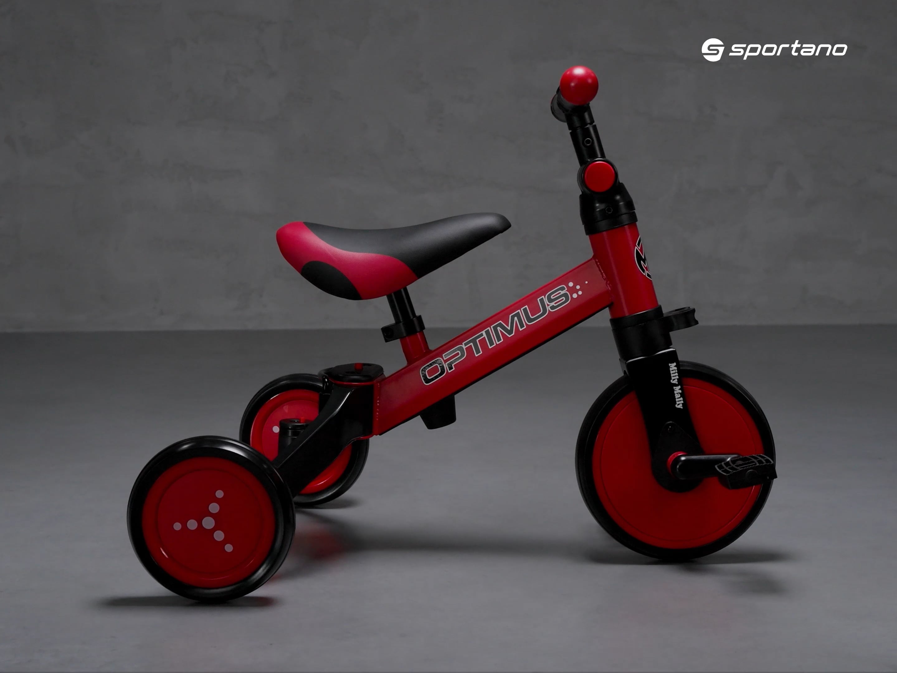 Bicicletă pentru copii Milly Mally 3in1 Optimus, roșu, 2712