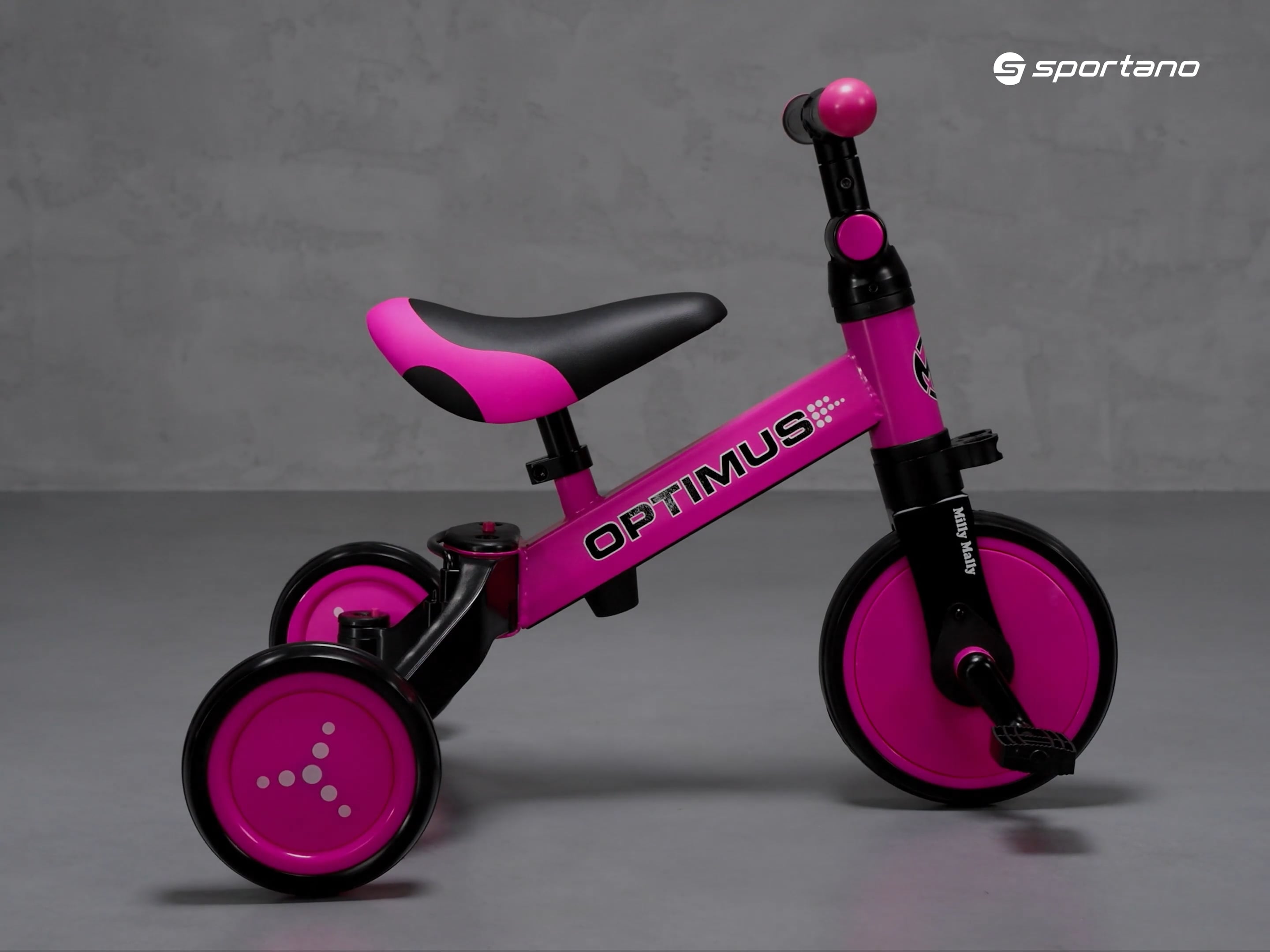 Bicicletă pentru copii Milly Mally 3in1 Optimus, roz, 2711