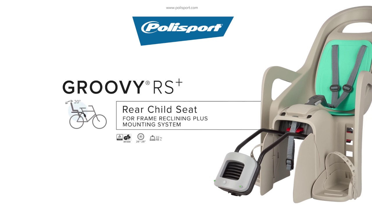POLISPORT Groovy RS+ scaun de bicicletă pentru copii negru FO 8640700001