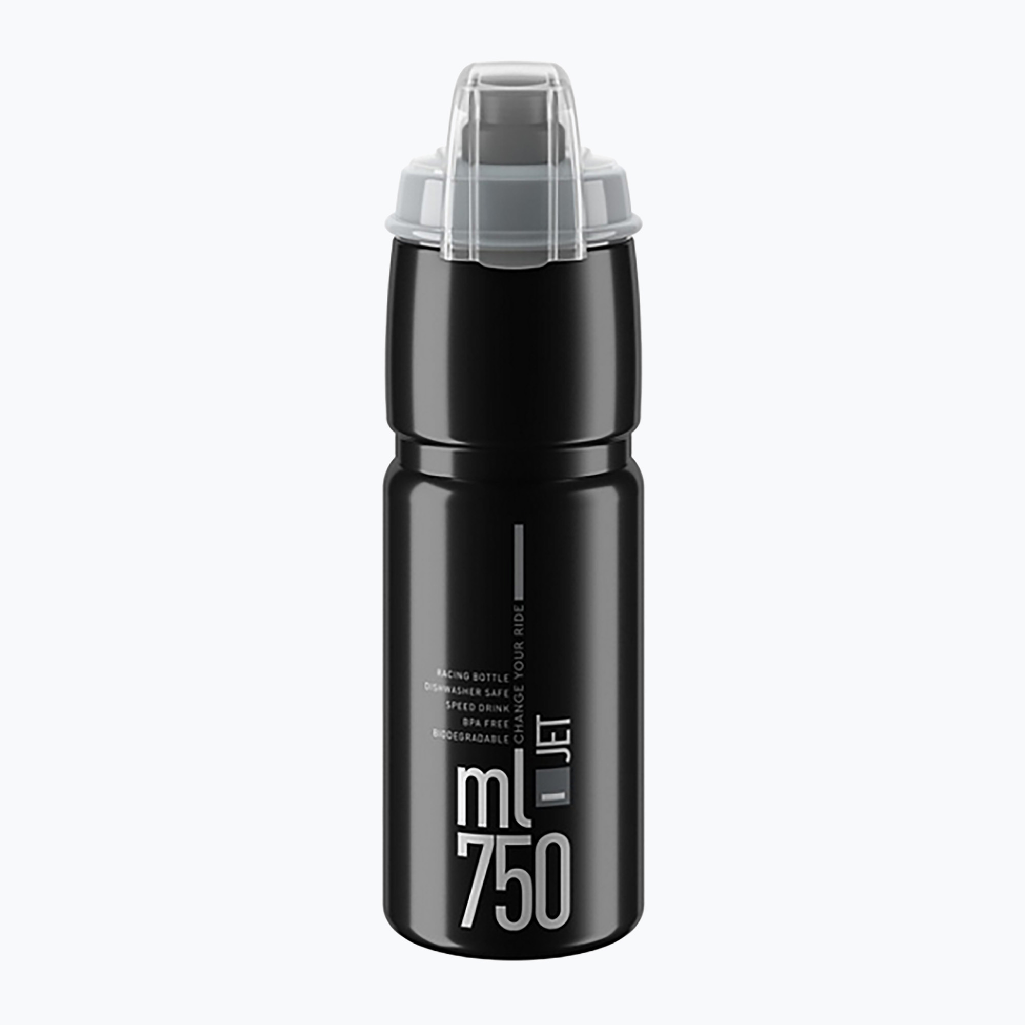 Bidon pentru bicicletă Elite Jet Plus 750 ml black/grey logo