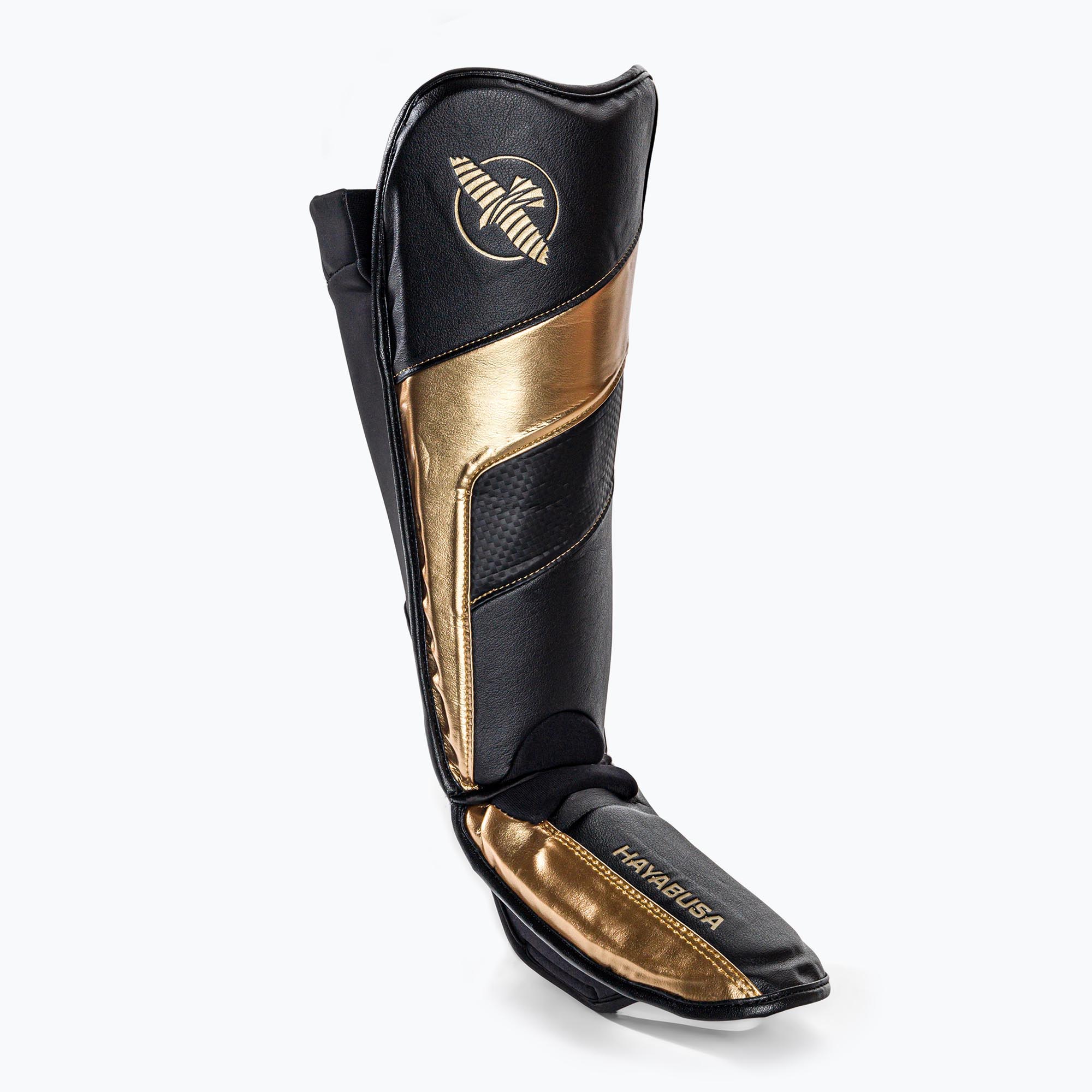 Hayabusa T3 Full Back tibia protectori negru și auriu (T3 Full Back)
