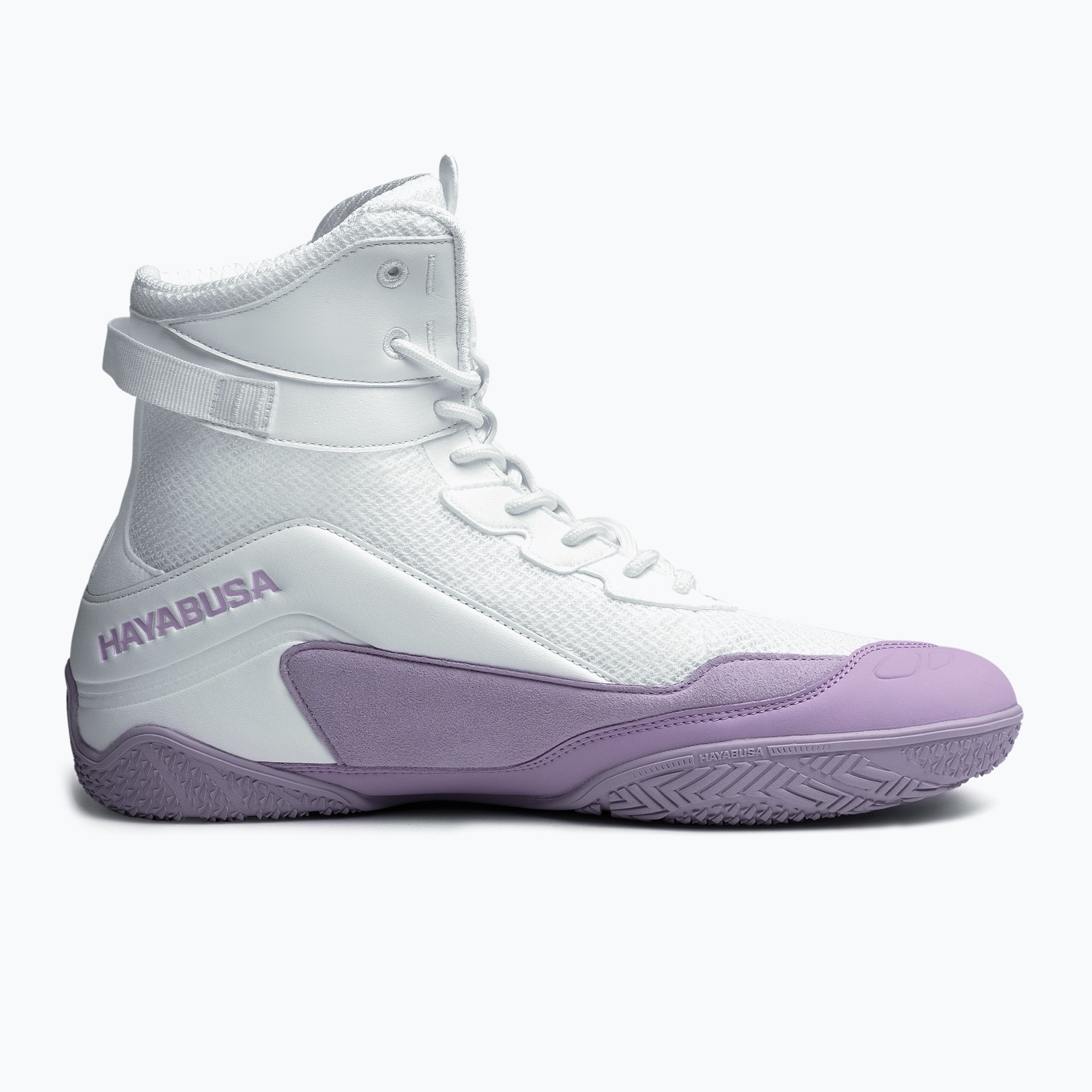 Încălțăminte de box Hayabusa Talon Boxing white/lavender (Talon Boxing TBS-WHPU)