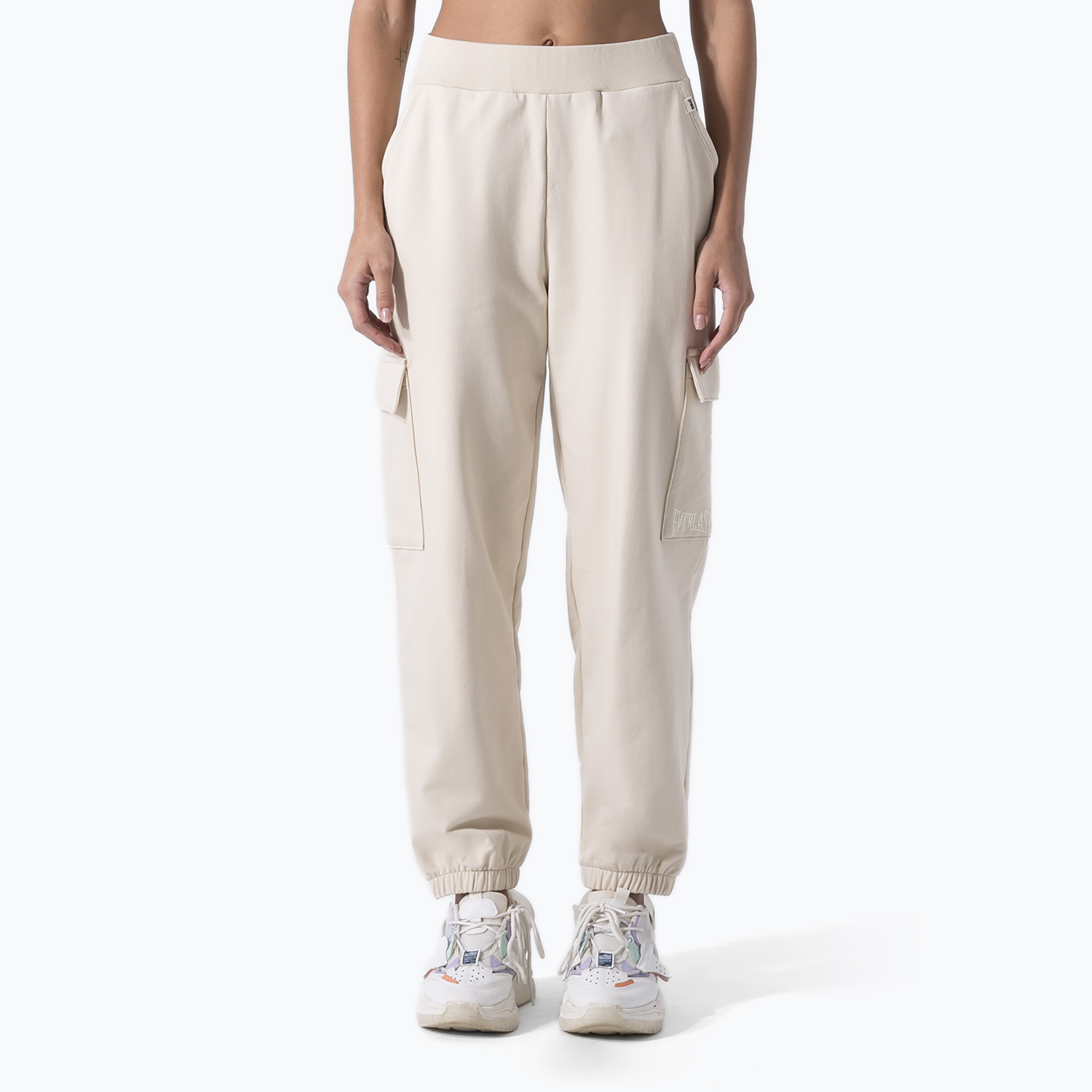 Pantaloni de antrenament pentru femei Everlast Leisure Cargo light beige (Leisure Cargo 37W537D81-1P00)