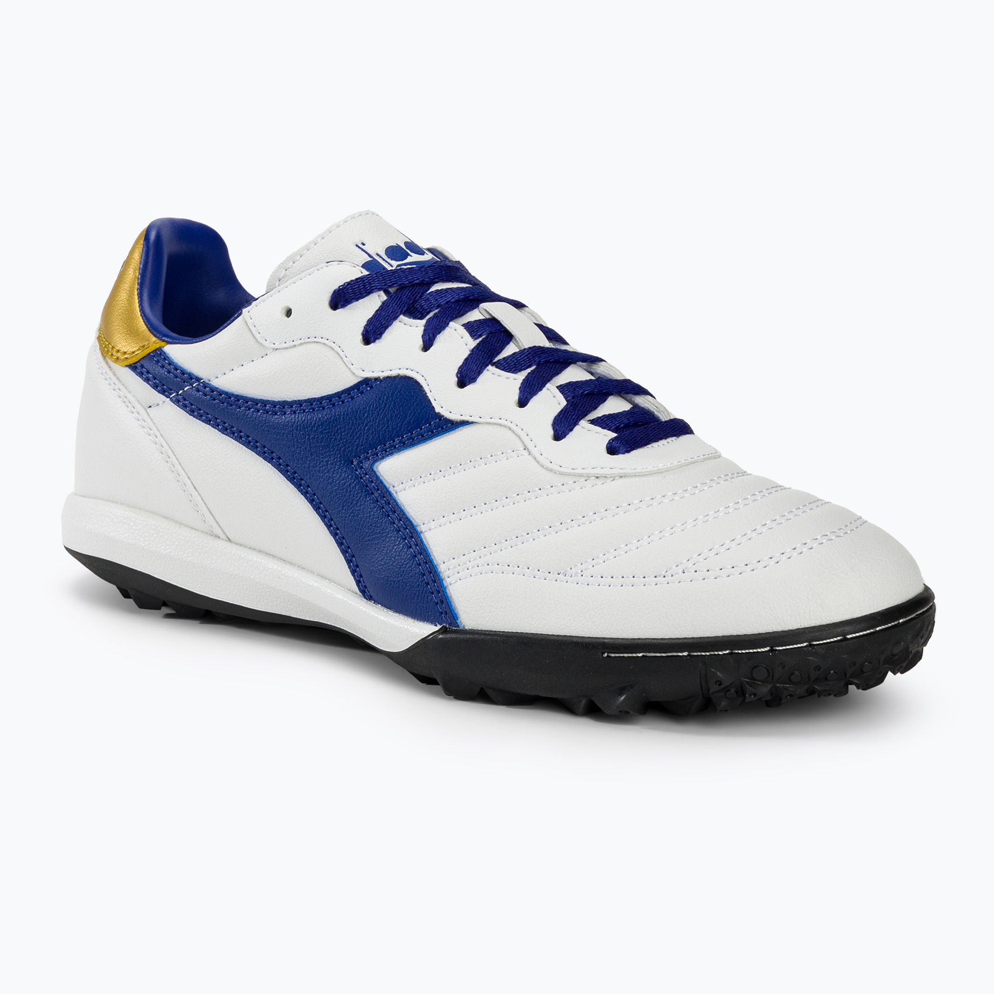 Ghete de fotbal pentru bărbați Diadora Brasil 2 R TFR alb/albastru/auriu