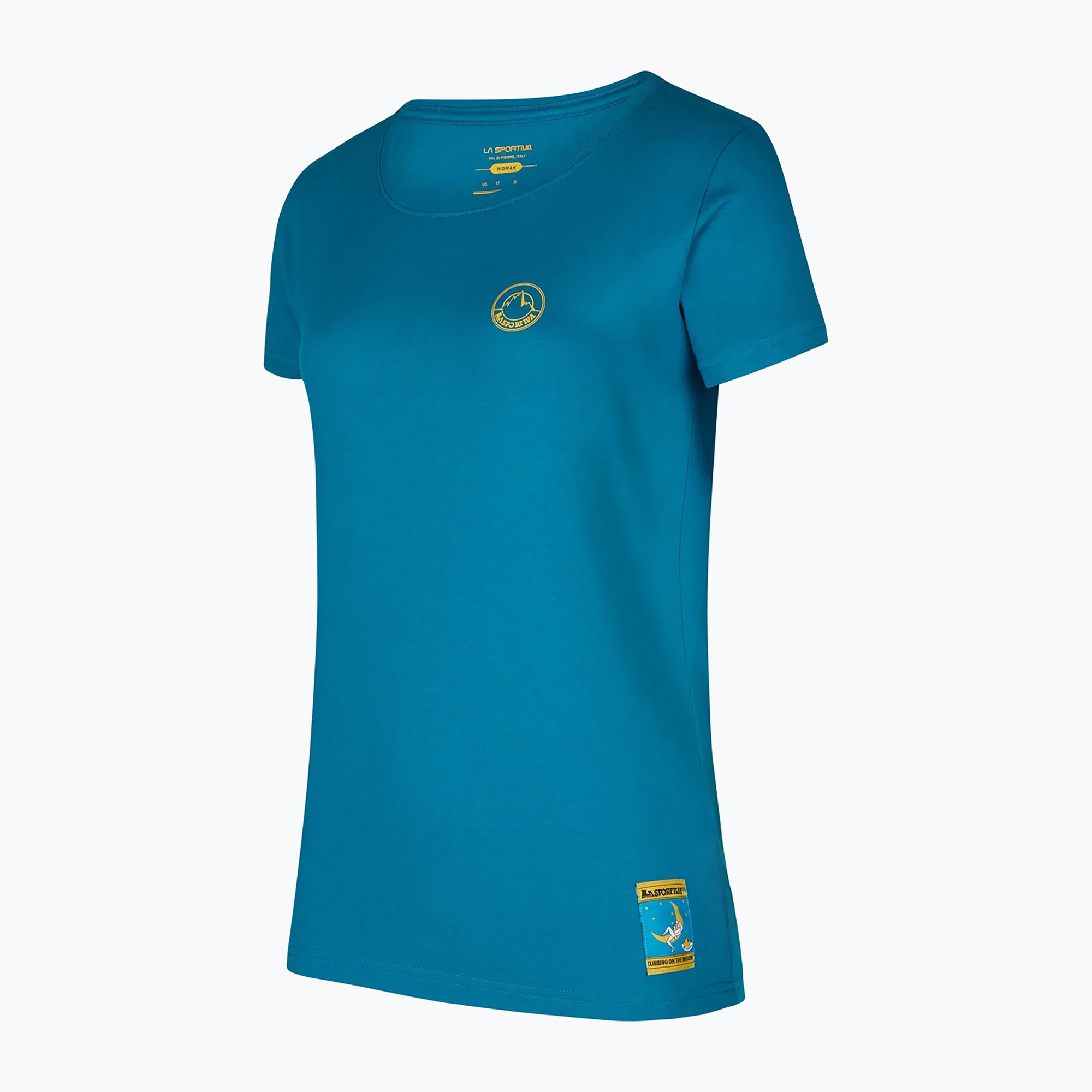 La Sportiva tricou pentru femei Climbing on the Moon turchese/giallo