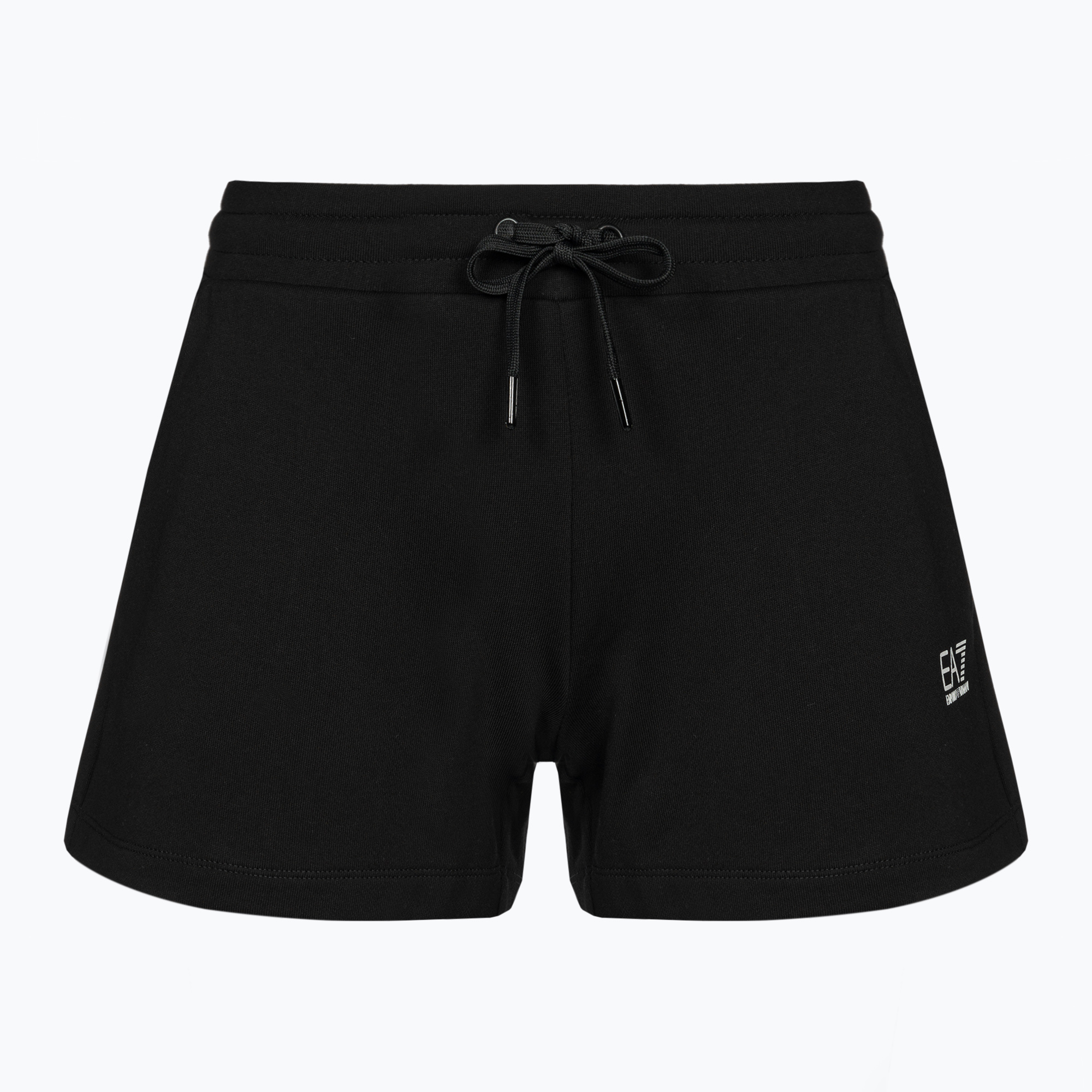 Pantaloni scurți pentru femei EA7 Emporio Armani Train Shiny negru/logo alb negru/alb pentru femei (Train Shiny 3DTS52-TJSYZ)