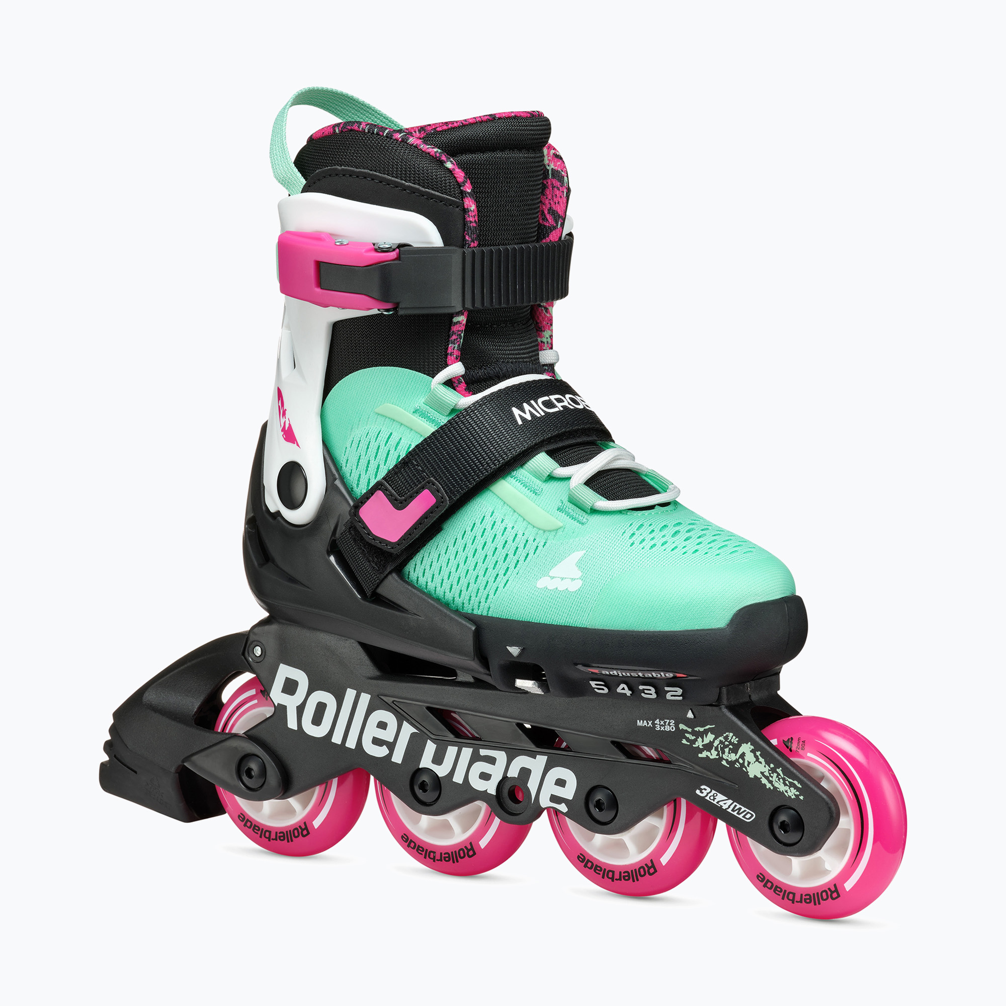 Role pentru copii Rollerblade Microblade XT Jr black/sea green (Microblade XT Jr 86B0751520NG03)