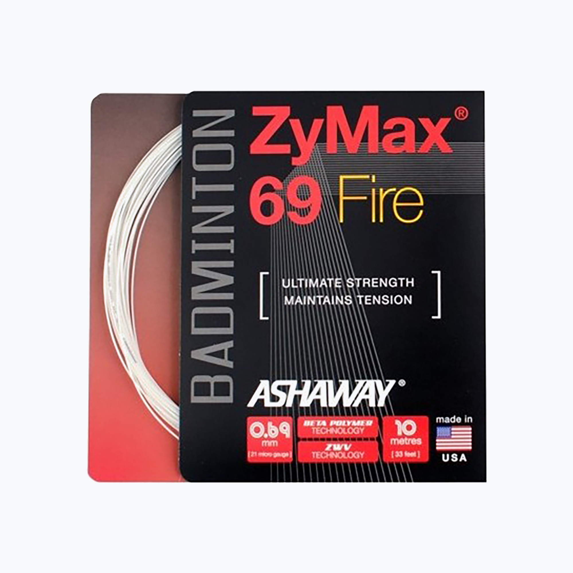 Cordon de badminton ASHAWAY ZyMax 69 Fire - set white