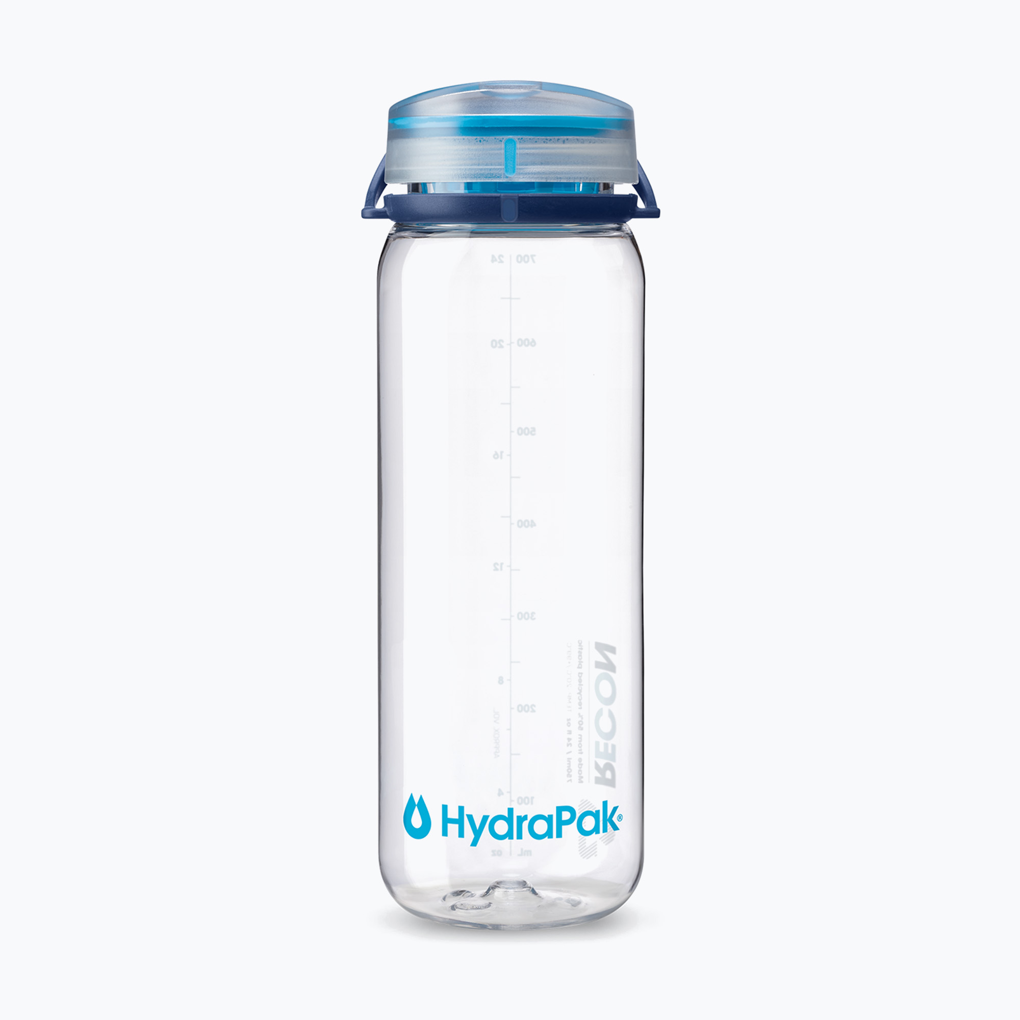 Sticlă turistică HydraPak Recon 750 ml clear/navy cyan (Recon BR01HP)