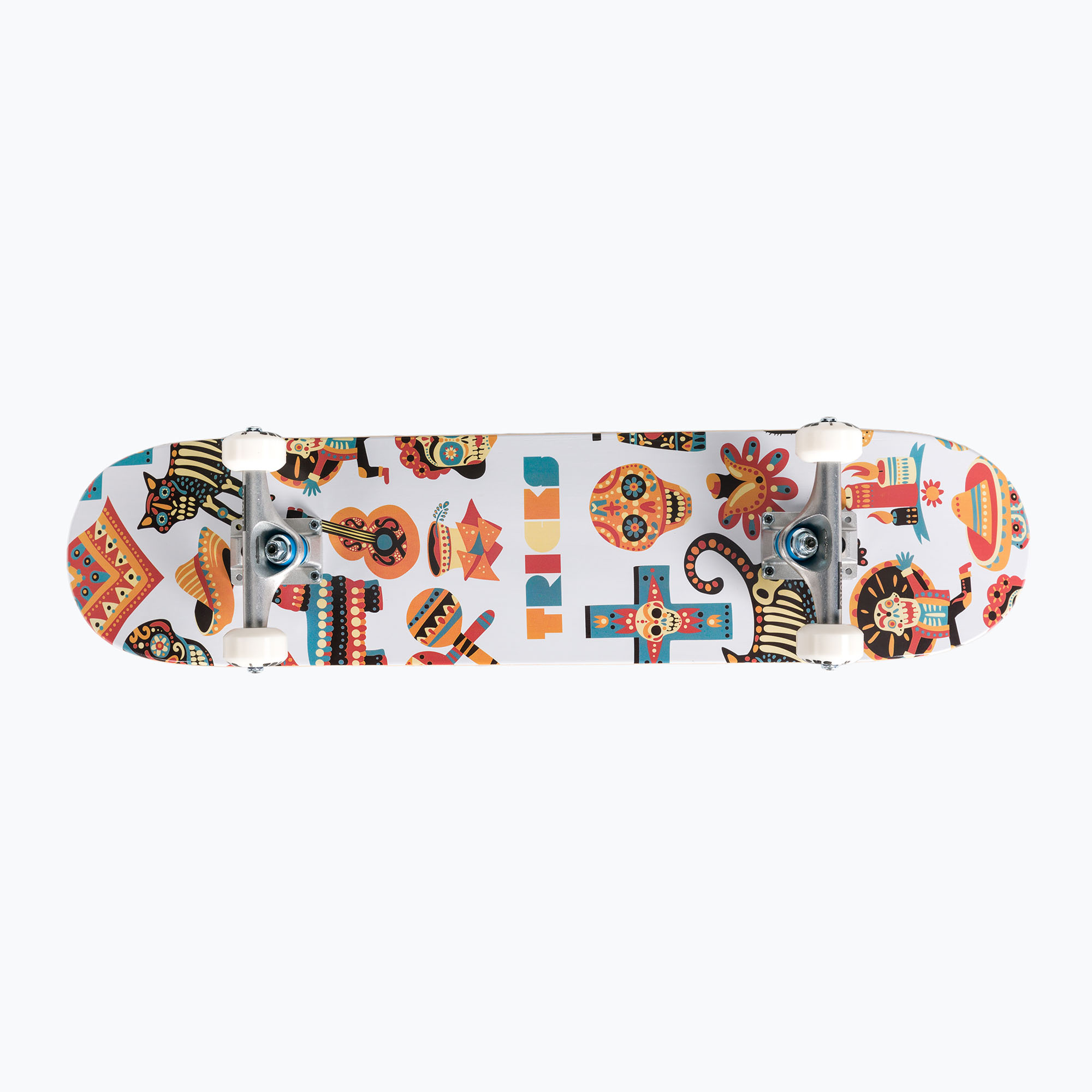 Tricks Muertos Complete skateboard clasic alb și portocaliu