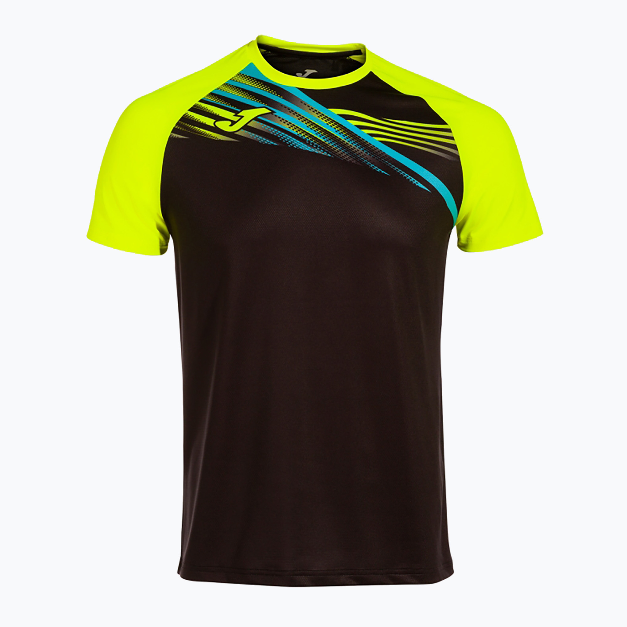 Tricou de alergat pentru bărbați Joma Elite X black/fluor yellow