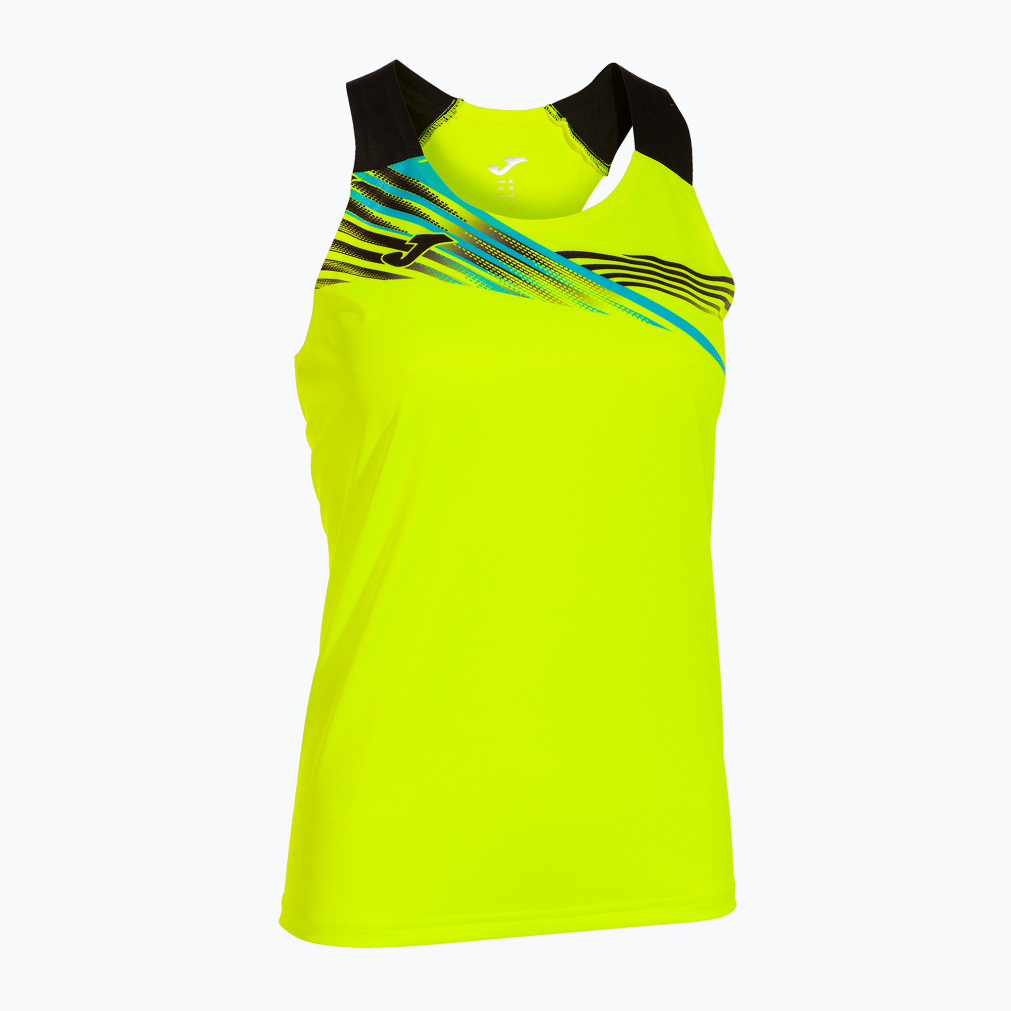 Top de alergat pentru femei Joma Elite X fluor yellow/black