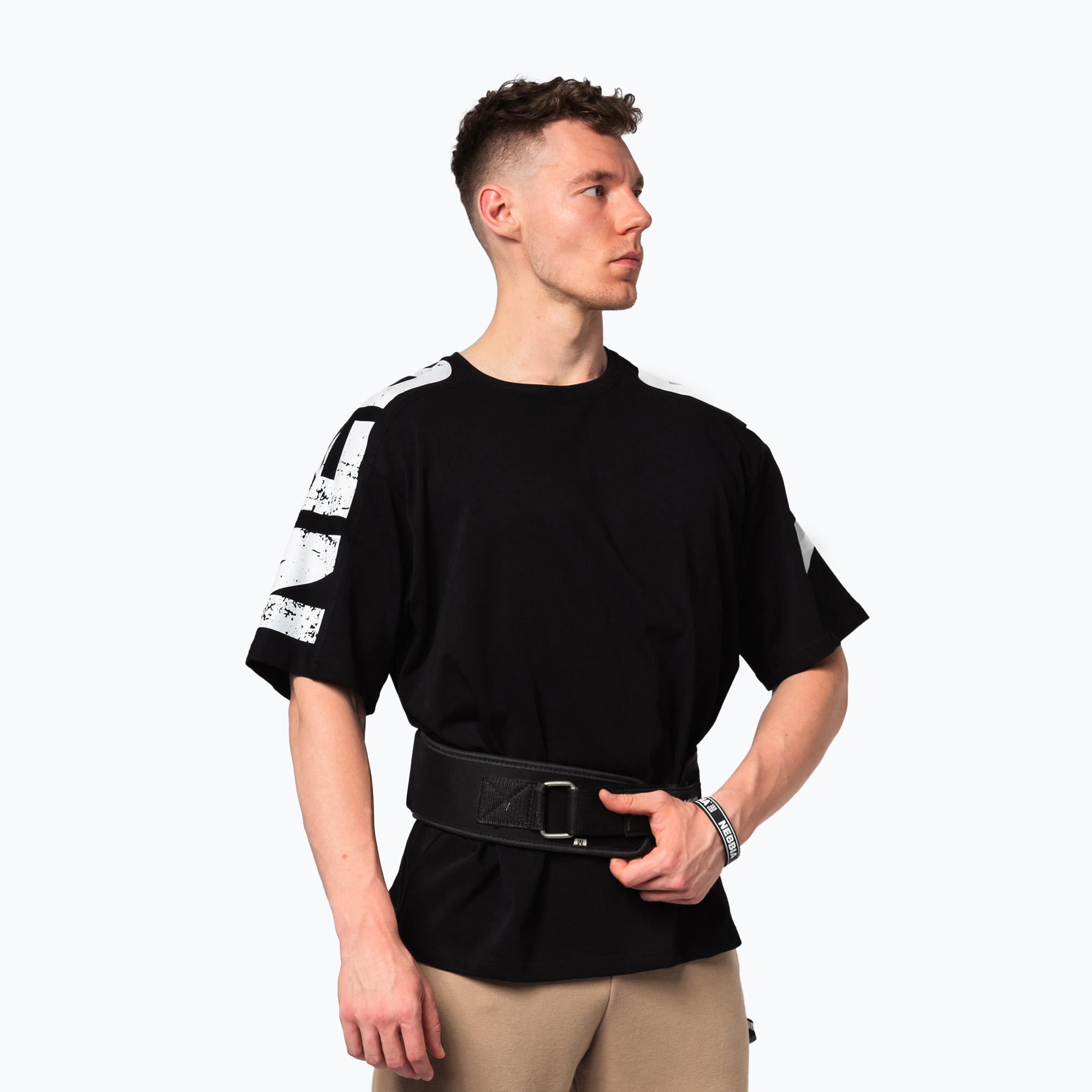 Tricou de antrenament pentru bărbați NEBBIA Lifting Club black (Lifting Club 353)