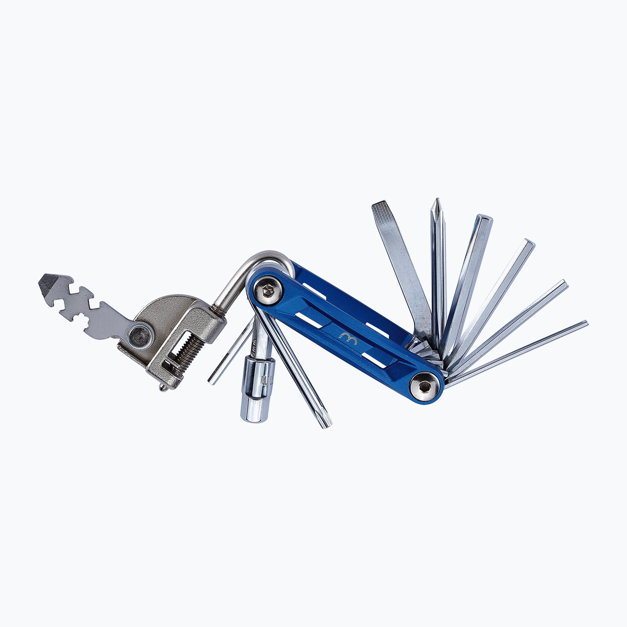 Cheie de bicicletă multifuncțională BBB Cycling PrimeFold L blue/silver (PrimeFold L BTL-48L/BLUE-SILVER)