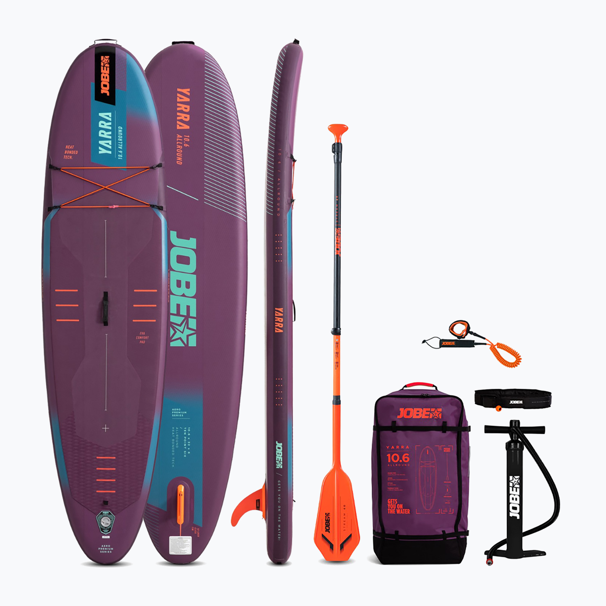 JOBE Aero Yarra SUP Board Package 10'6" apus de soare violet