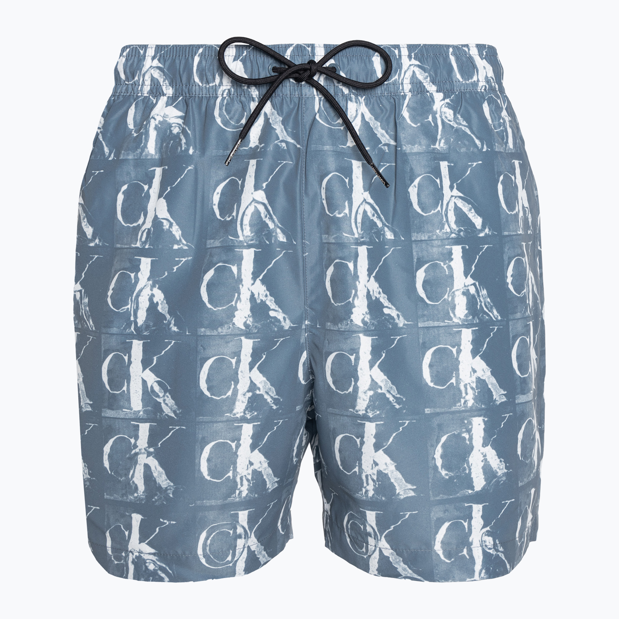 Pantaloni scurți de baie bărbați Calvin Klein Medium cu cordon imprimat albastru
