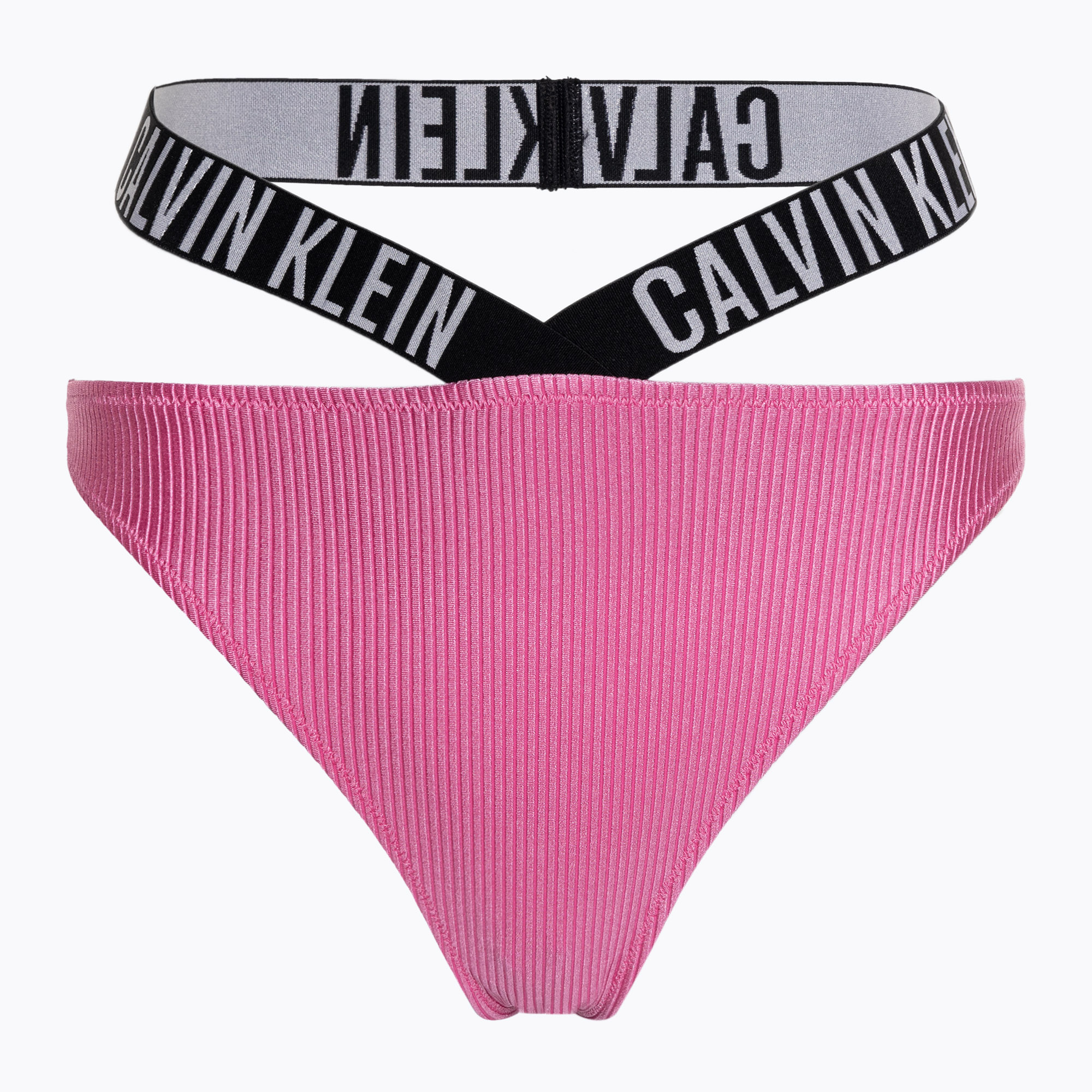 Partea de jos a costumului de baie Calvin Klein High Leg Cheeky Bikini bold pink