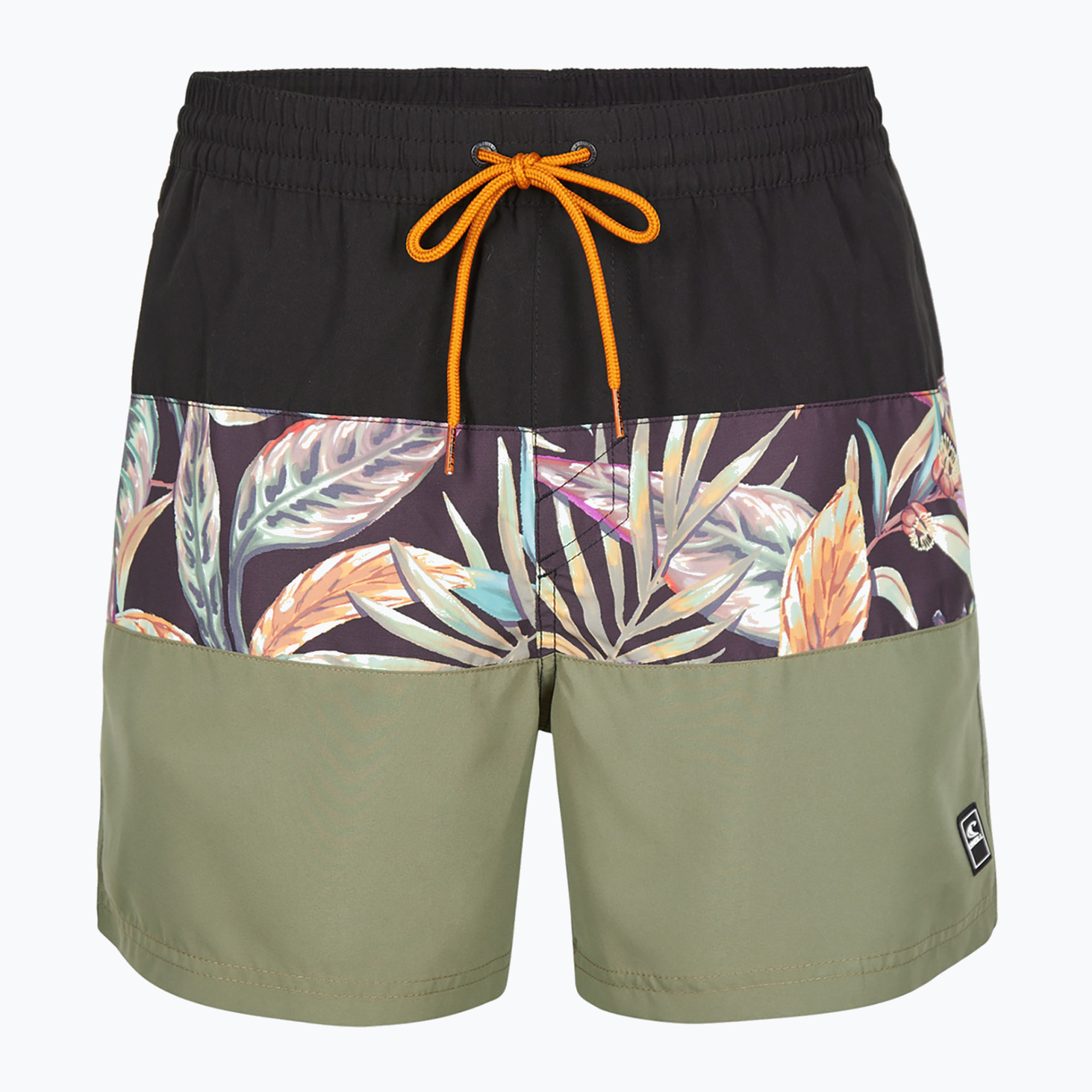 Bărbați O'Neill Cali Block 15'' pantaloni scurți de înot negru floare tropicală (Cali Block 15'' 2800072-39033)