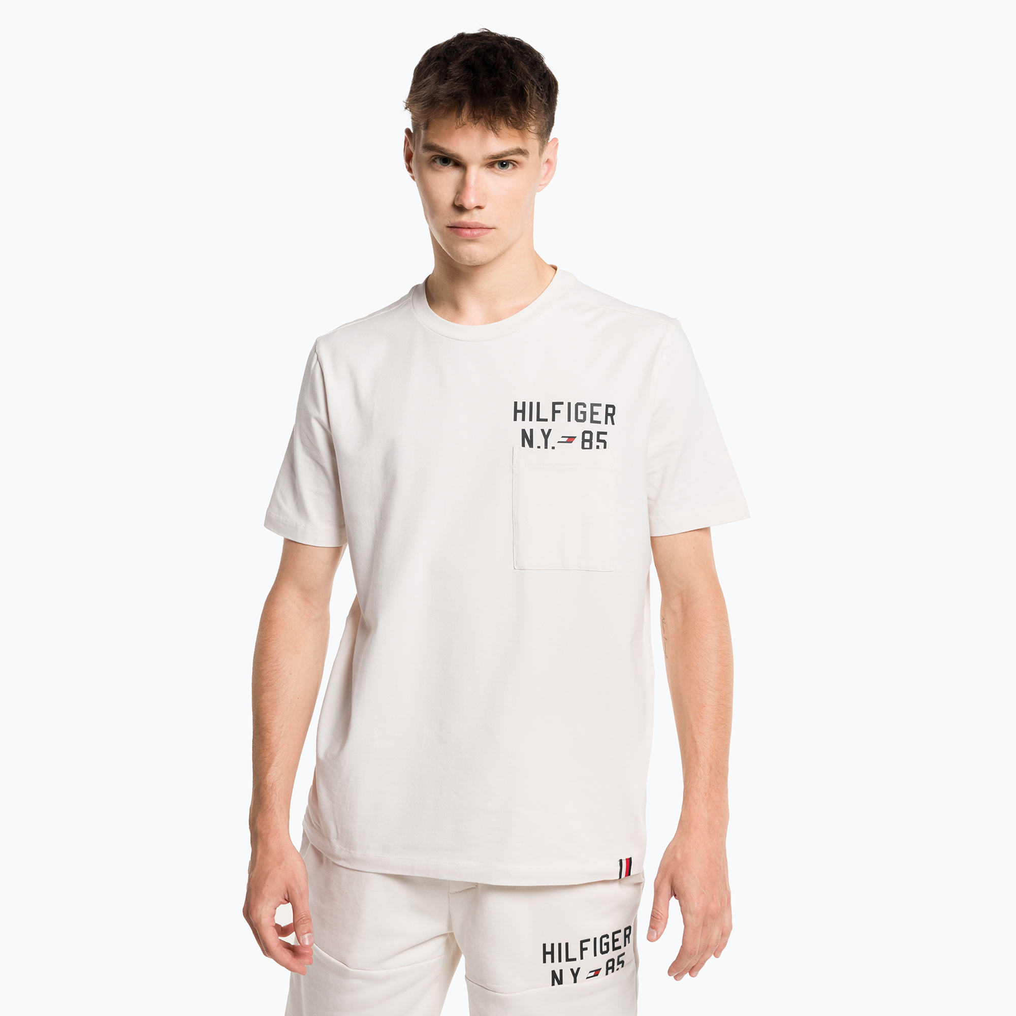 Tommy Hilfiger Graphic Tee bej pentru bărbați Tommy Hilfiger (Graphic S/S Tee MW0MW30444AC0)